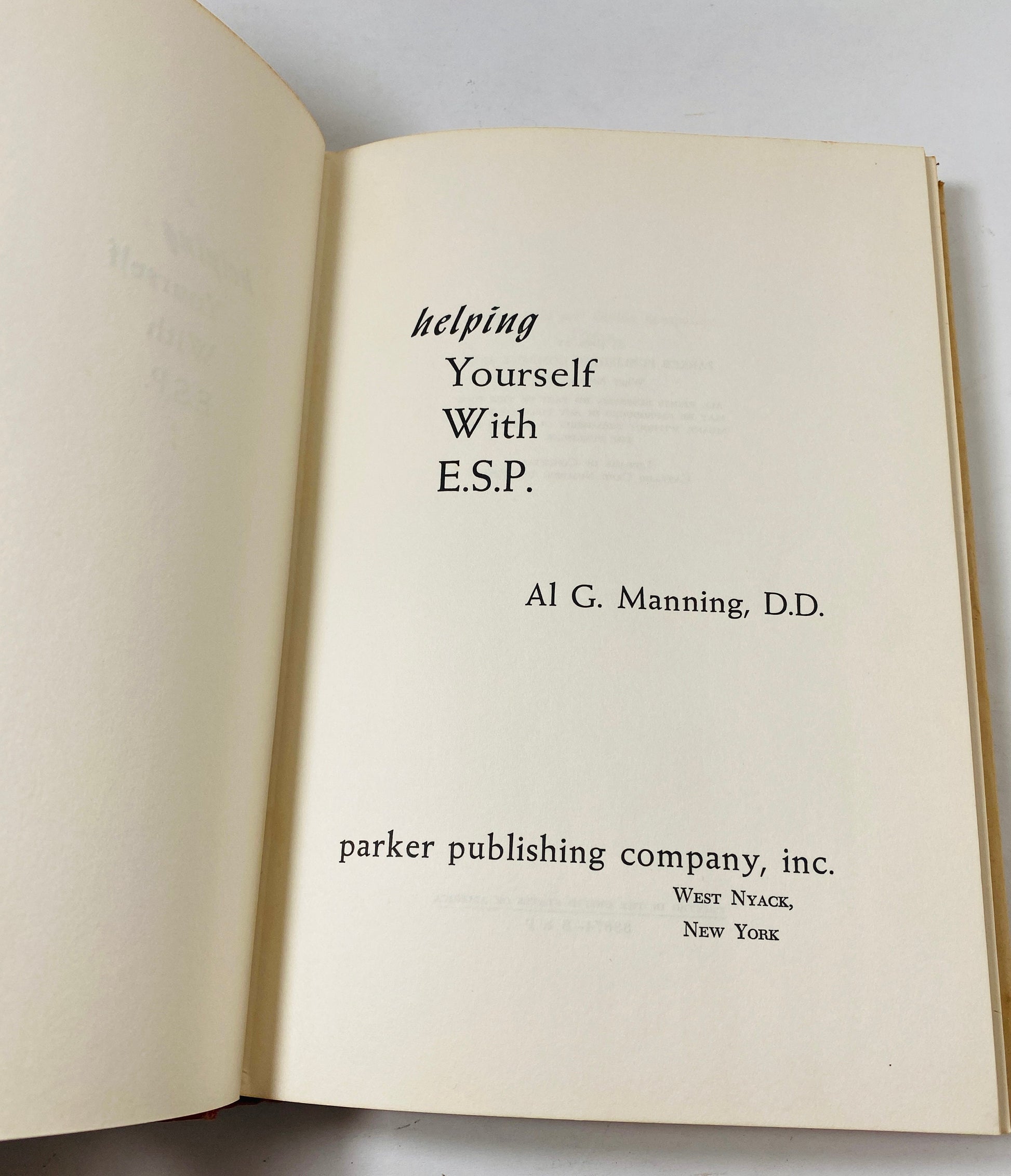 1966 Occult ESP Helping Yourself vintage book by Manning parapsychology spiritualism mediums psychics and the other side