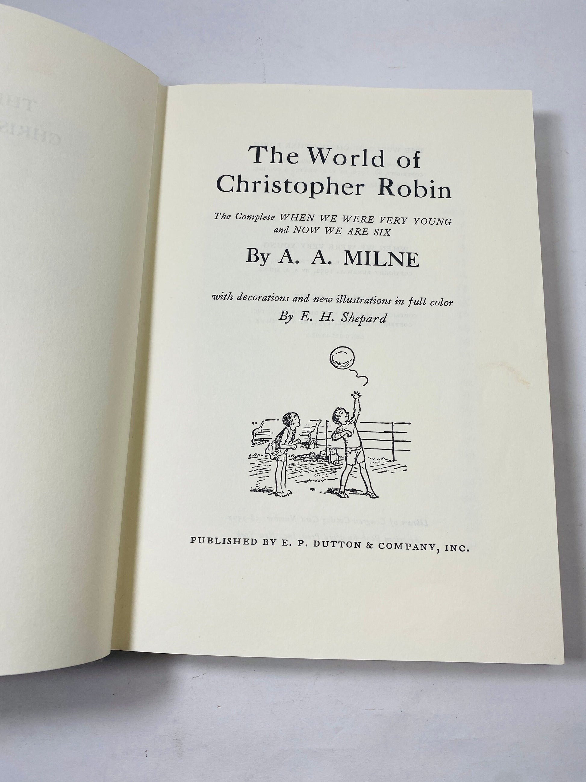 World of Christopher Robin vintage book by AA Milne circa 1958 Children's Gift Winnie the Pooh, Roo and Piglett. Nursery Book Decor