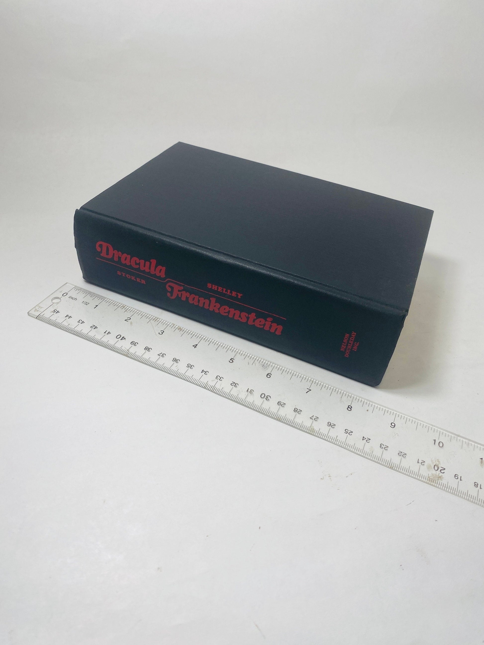 Bram Stoker Dracula & Mary Shelley Frankenstein Vintage Book one volume circa 1953 collector gift Gothic gift emo goth.