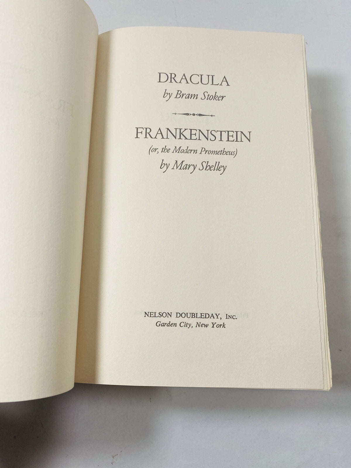 Bram Stoker Dracula & Mary Shelley Frankenstein Vintage Book one volume circa 1953 collector gift Gothic gift emo goth.