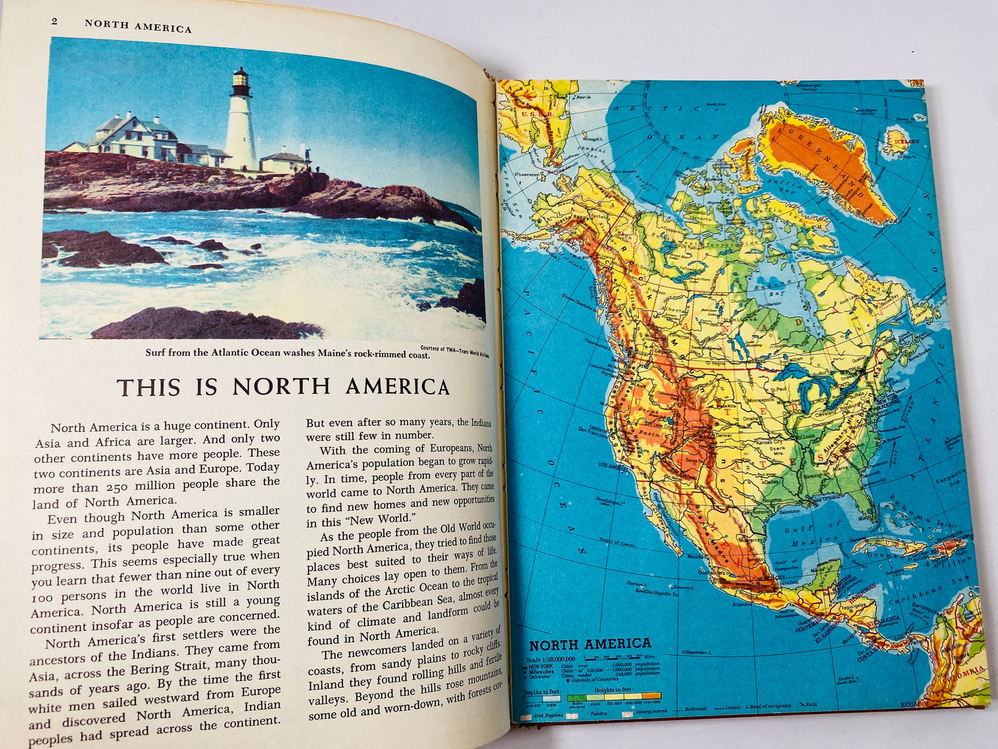 1960 Golden Book Picture Atlas vintage children’s continents North America World Geography