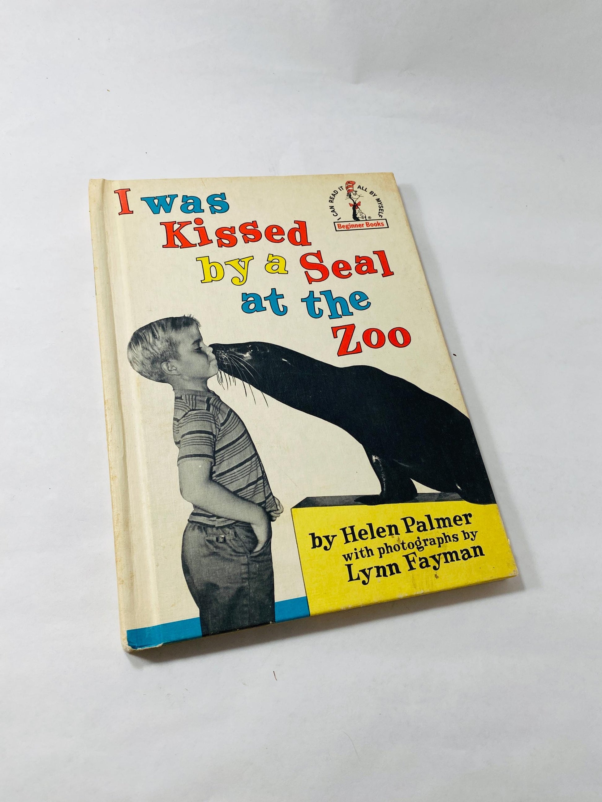 1962 Kissed by a Seal at the Zoo Vintage children's I Can Read book. Home school early beginning elementary Helen Palmer