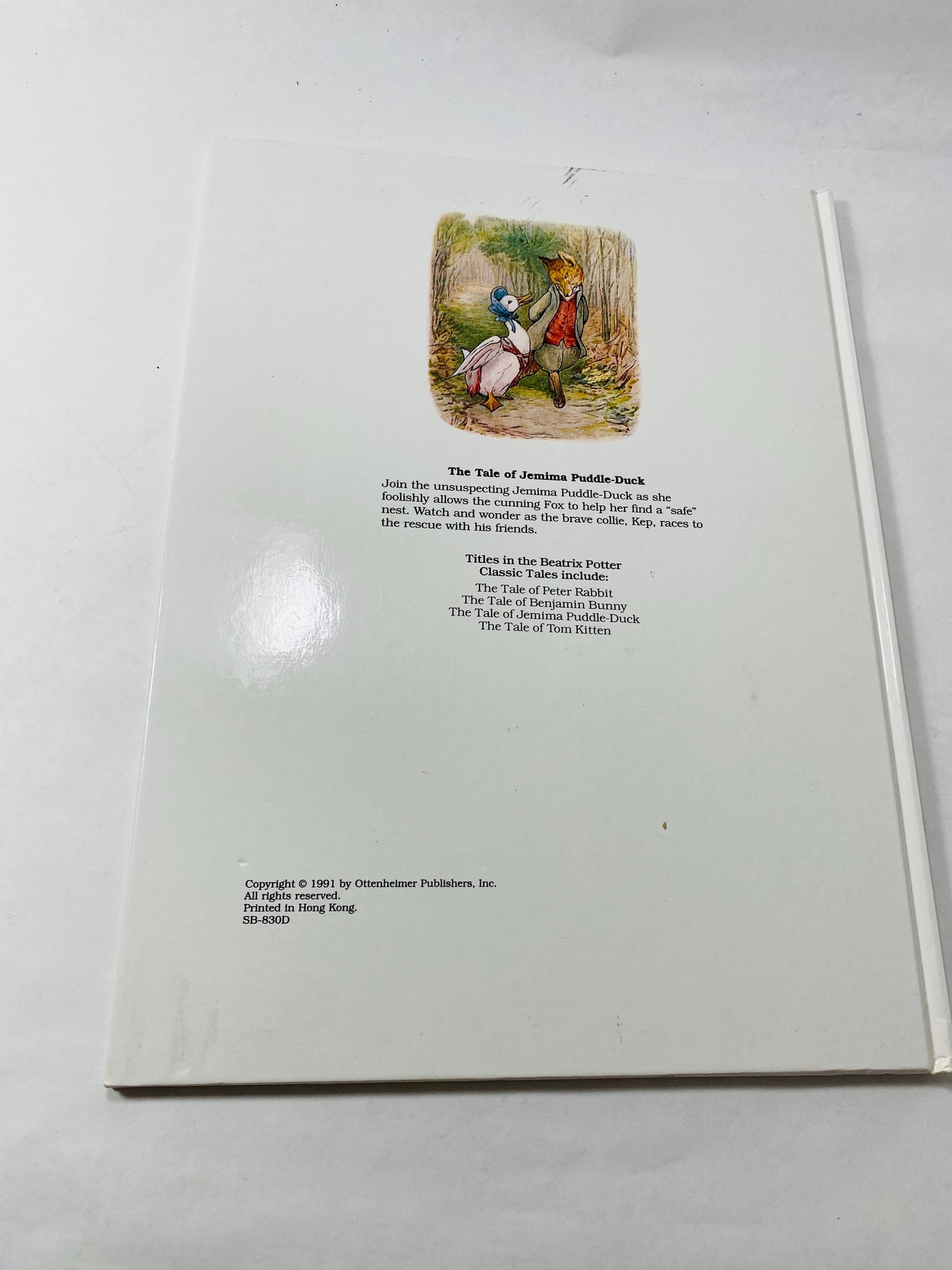 Vintage Beatrix Potter LARGE Tale of Jemima Puddle Duck Peter Rabbit book circa 1991. Bunny gift kids