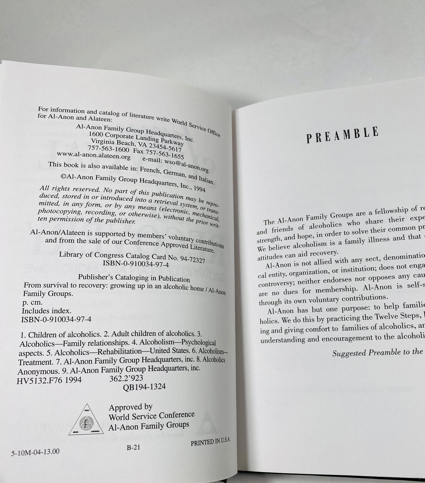 1994 Survival to Recovery vintage book Alcoholics AnonymousGrowing up in an Alcoholic Home AA sobriety Twelve Steps Meditations