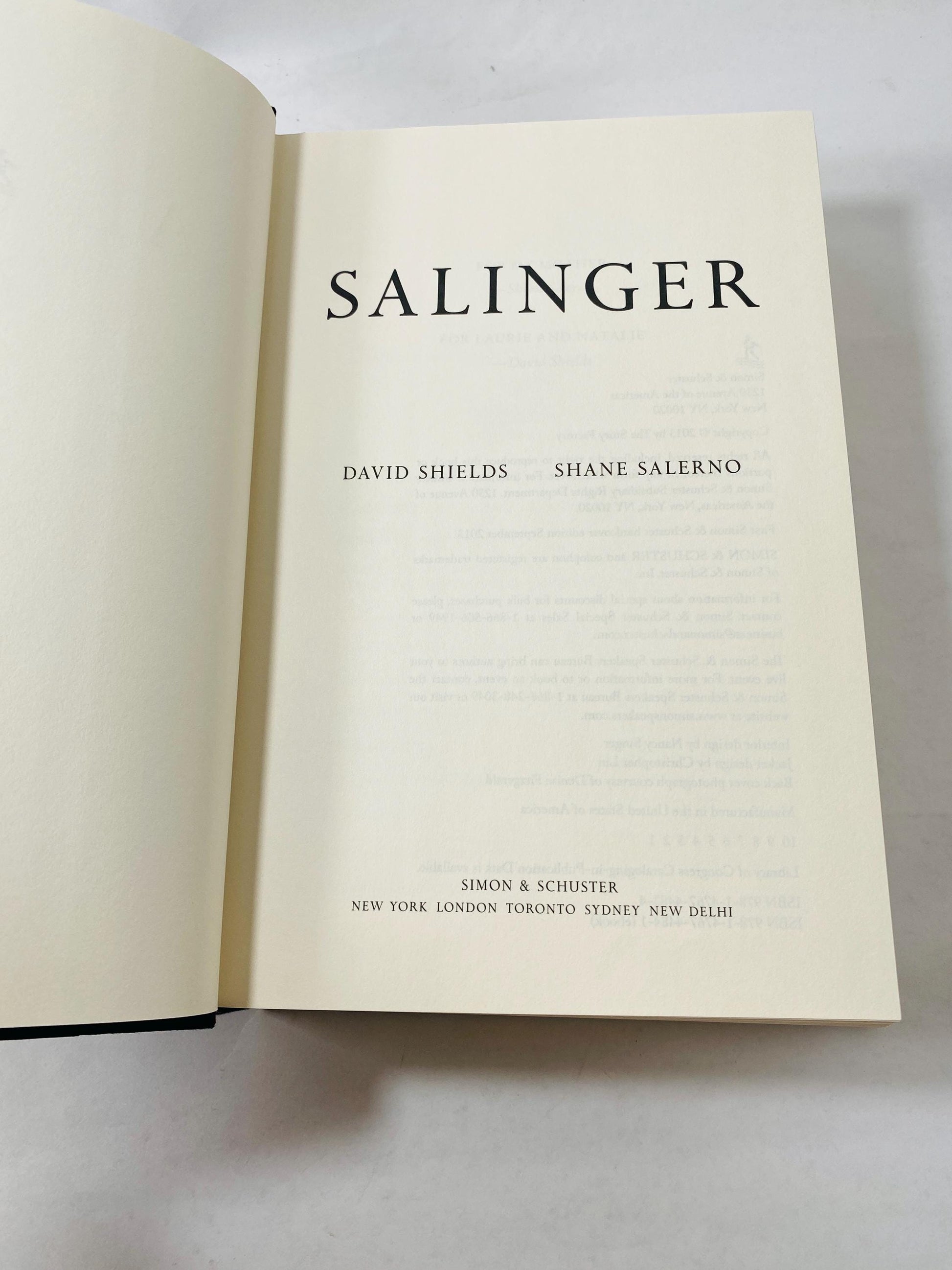 JD Salinger Biography vintage book by David Shields about the author of Catcher in the Rye Teenage angst alienation Holden Caulfield gift