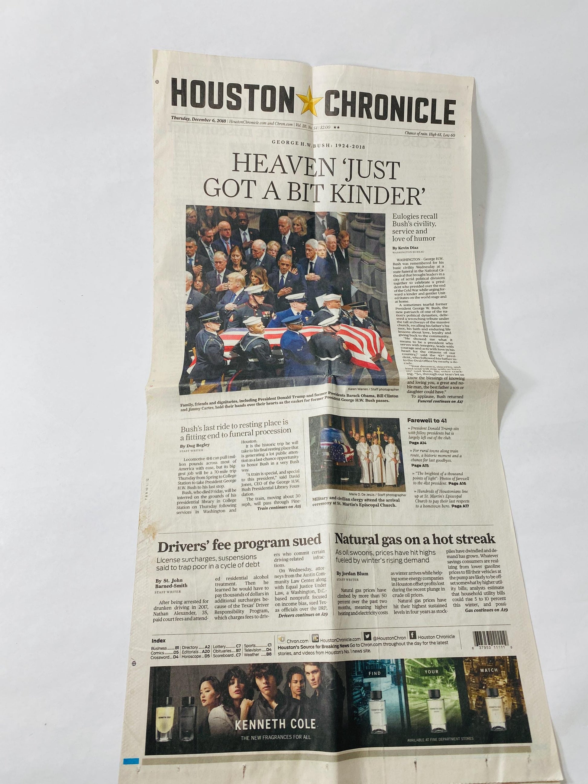 2018 Funeral Vintage Houston Texas Chronicle newspaper historic President George Bush Remembering special sections collectible 41