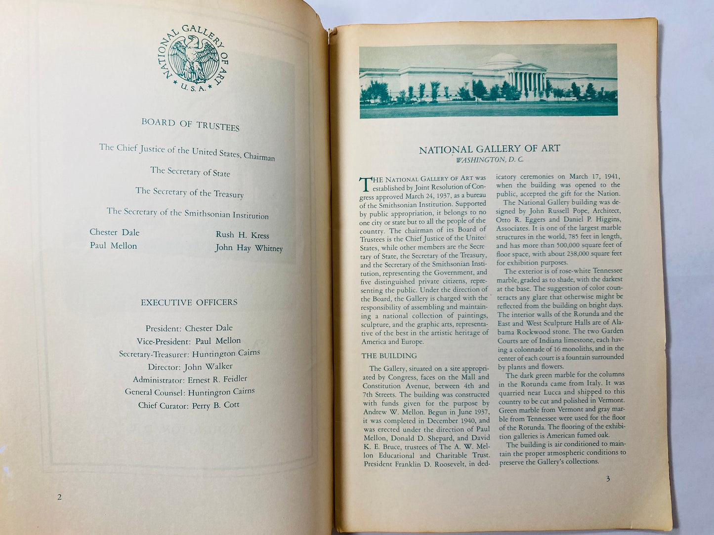 National Gallery of Art vintage collectible booklet circa 1960 Washington DC Italian paintings sculpture British Spanish American