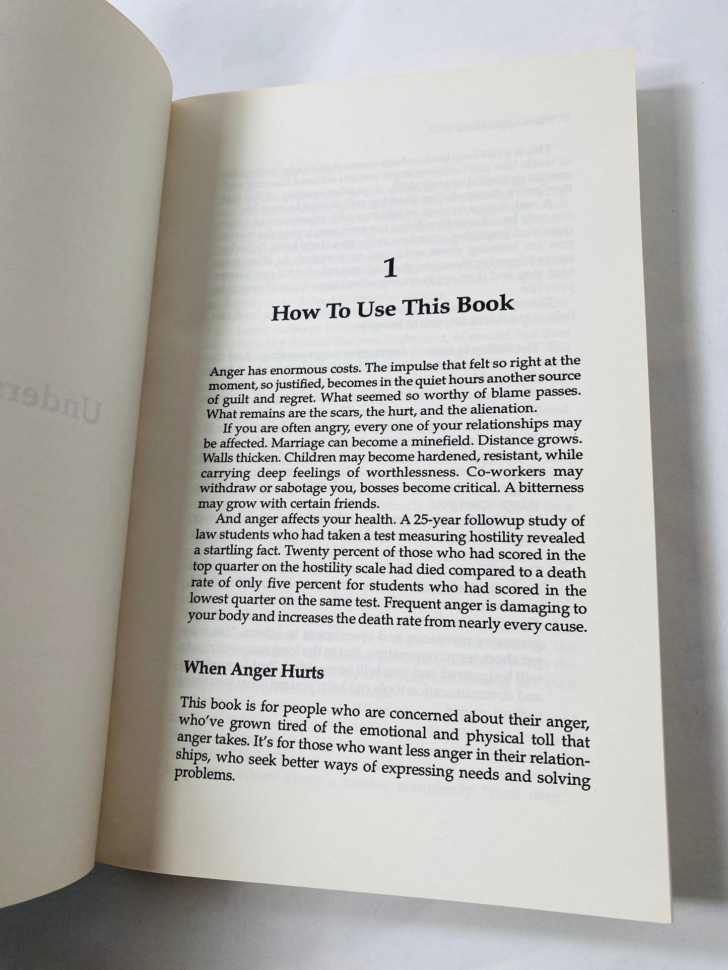 When Anger Hurts Vintage paperback book by Matthew McKay circa 1989 Self help care reading emotional physical abuse spouse domestic