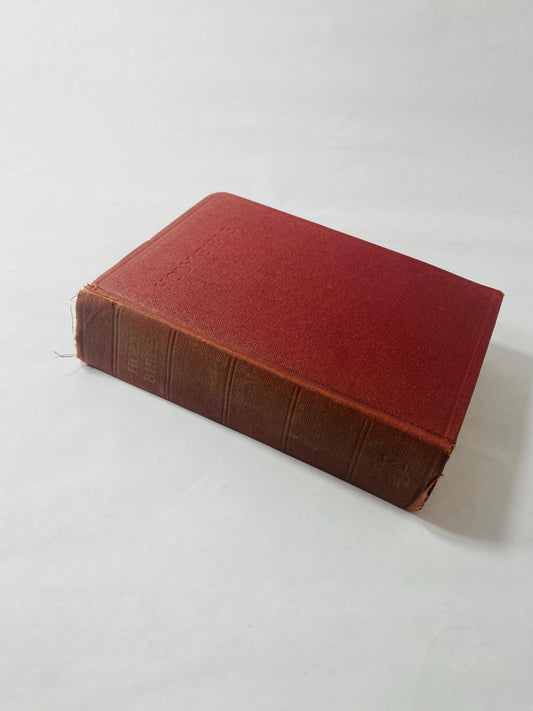 1916 Holy Bible King James Version Old New Testament printed in New York by American Bible Society vintage red Home Decor staging