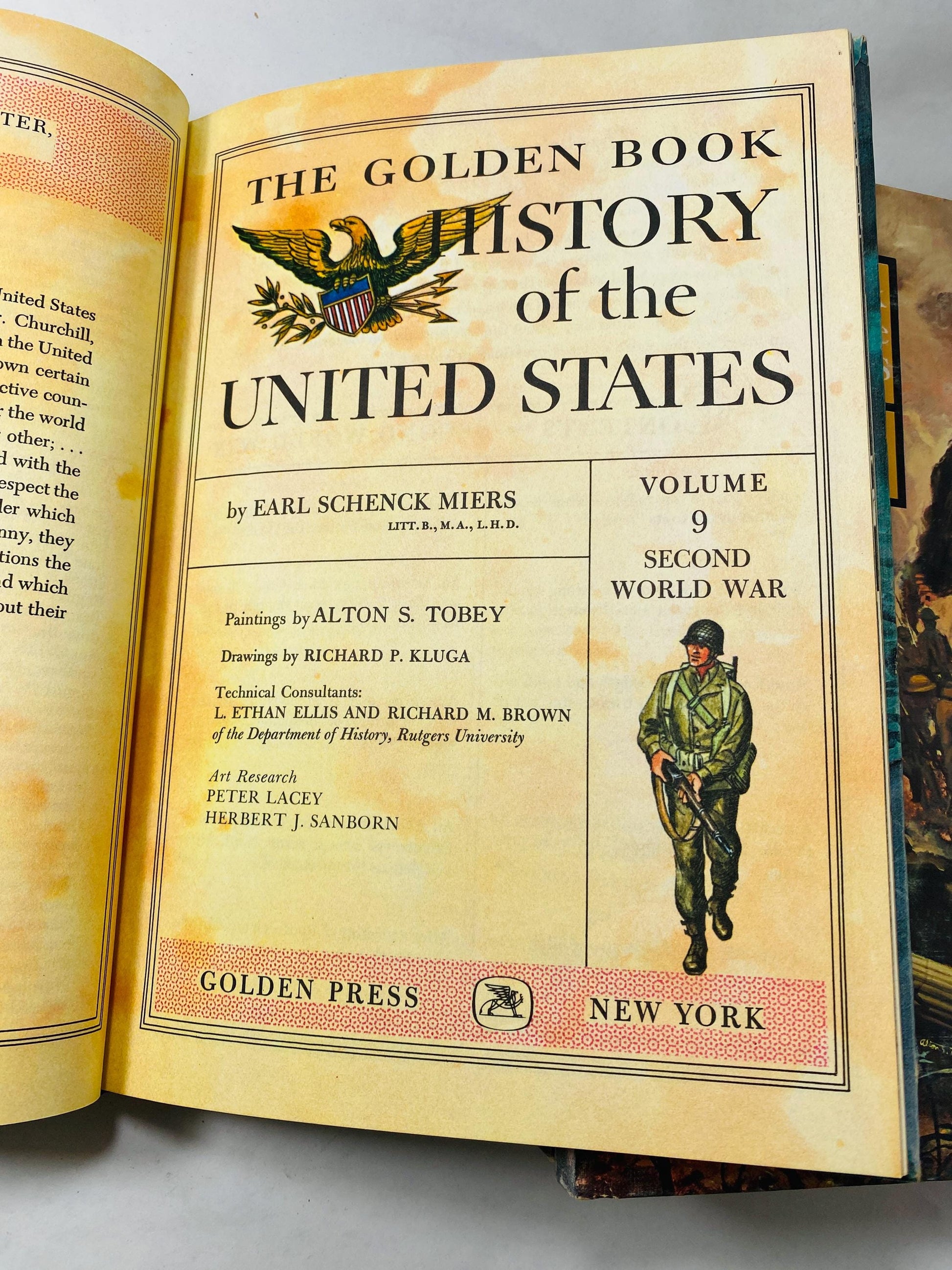 1959 Golden Books of History of the United States Vintage children’s Encyclopedia Nursery Kids Bookshelf Decor Volume 5 6 7 8 9 America USA