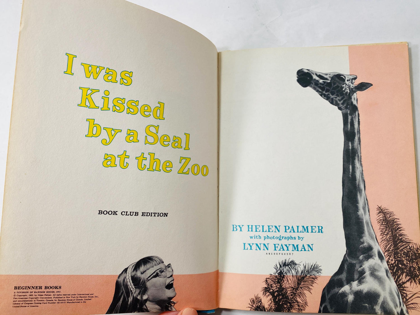 1962 Kissed by a Seal at the Zoo Vintage children's I Can Read book. Home school early beginning elementary Helen Palmer