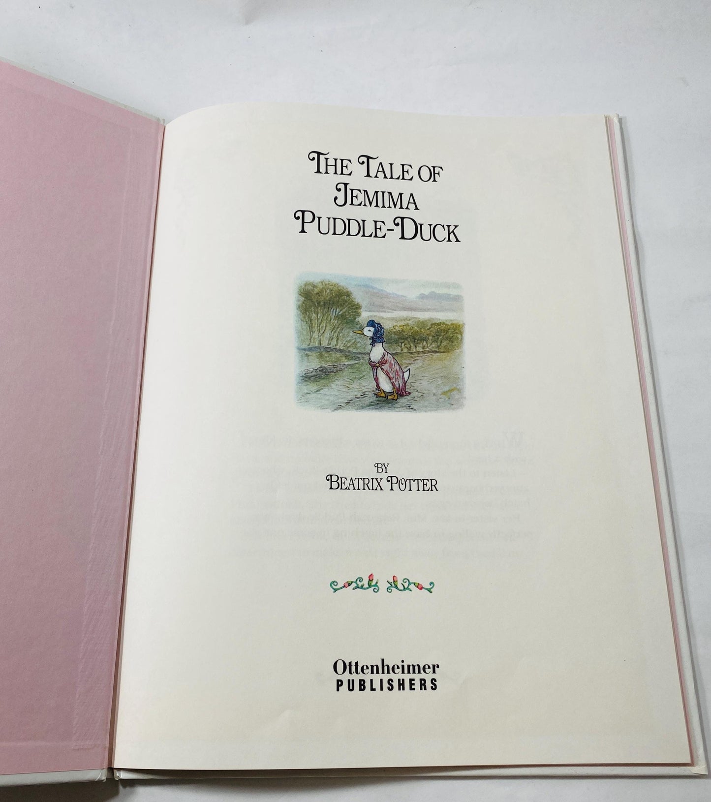 Vintage Beatrix Potter LARGE Tale of Jemima Puddle Duck Peter Rabbit book circa 1991. Bunny gift kids