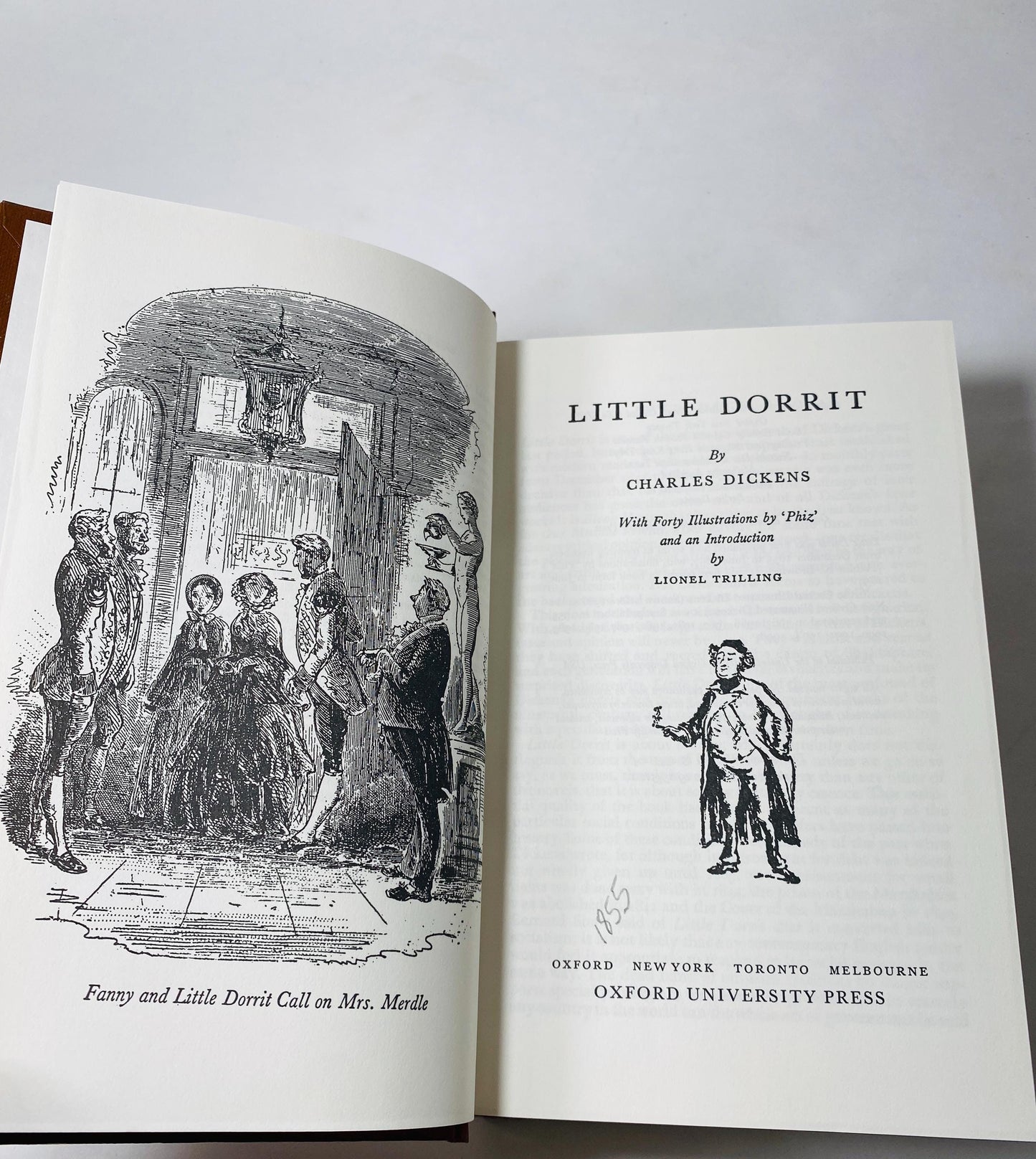 Charles Dickens Oxford Publication Little Dorrit Vintage brown book written as a critique of Victorian society