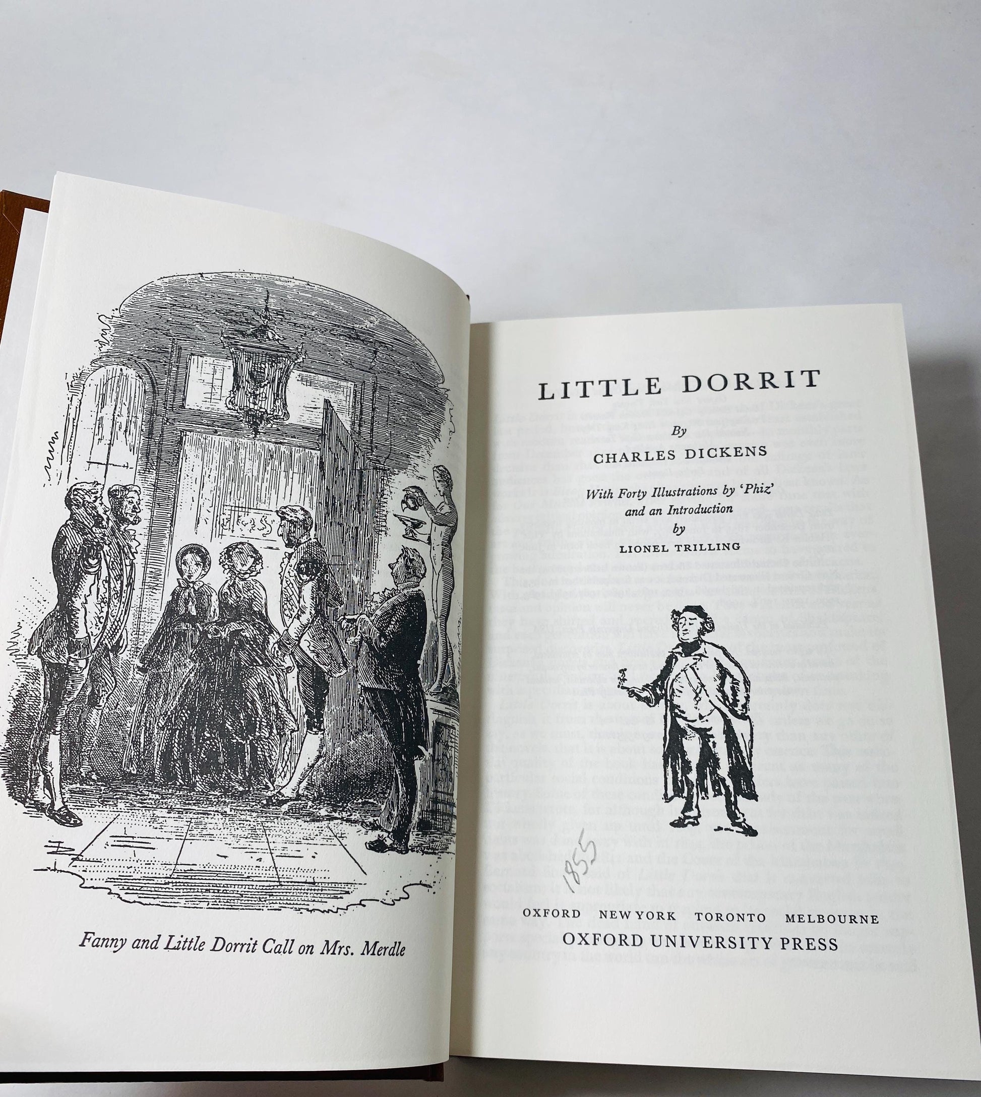 Charles Dickens Oxford Publication Little Dorrit Vintage brown book written as a critique of Victorian society