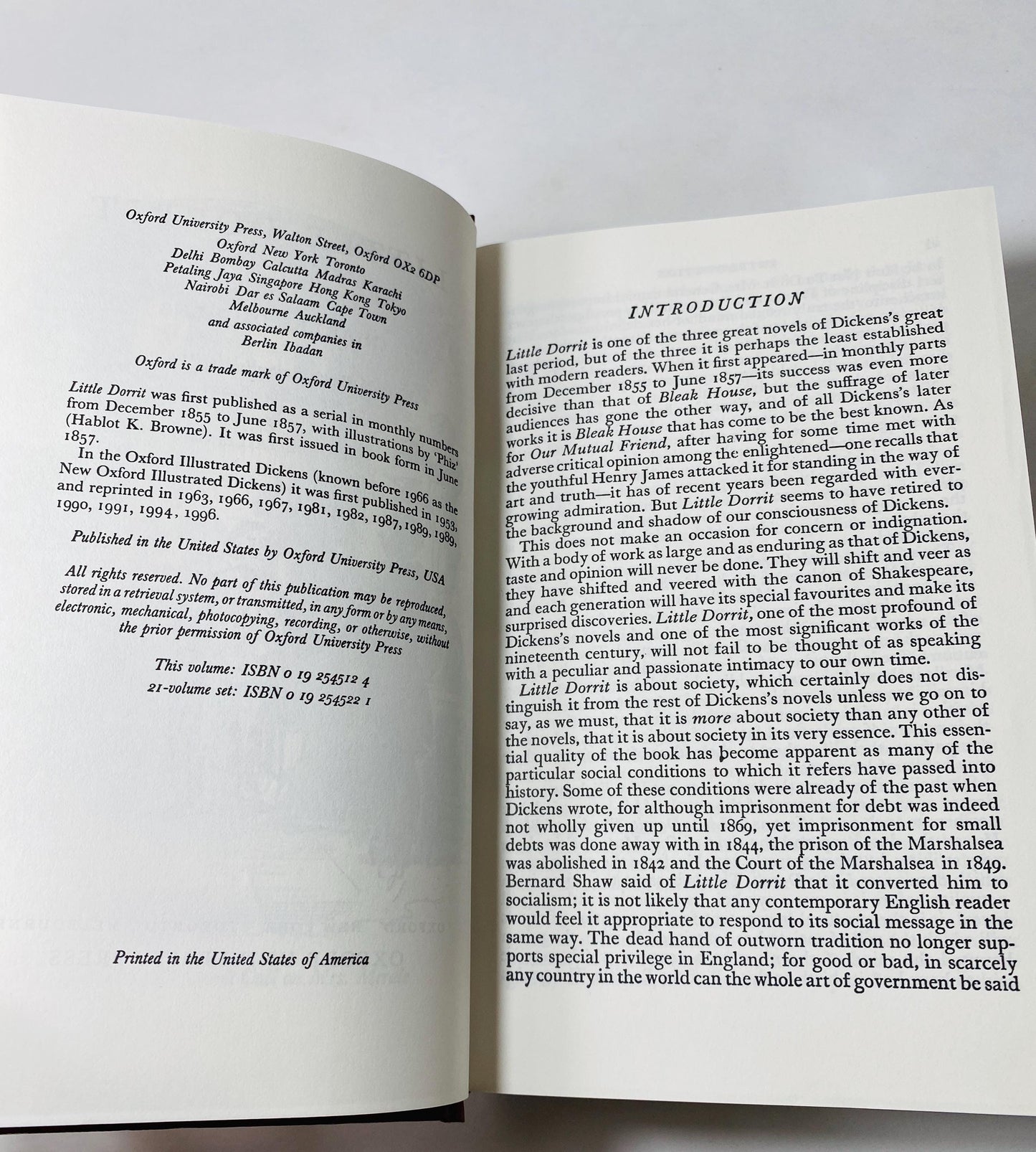 Charles Dickens Oxford Publication Little Dorrit Vintage brown book written as a critique of Victorian society