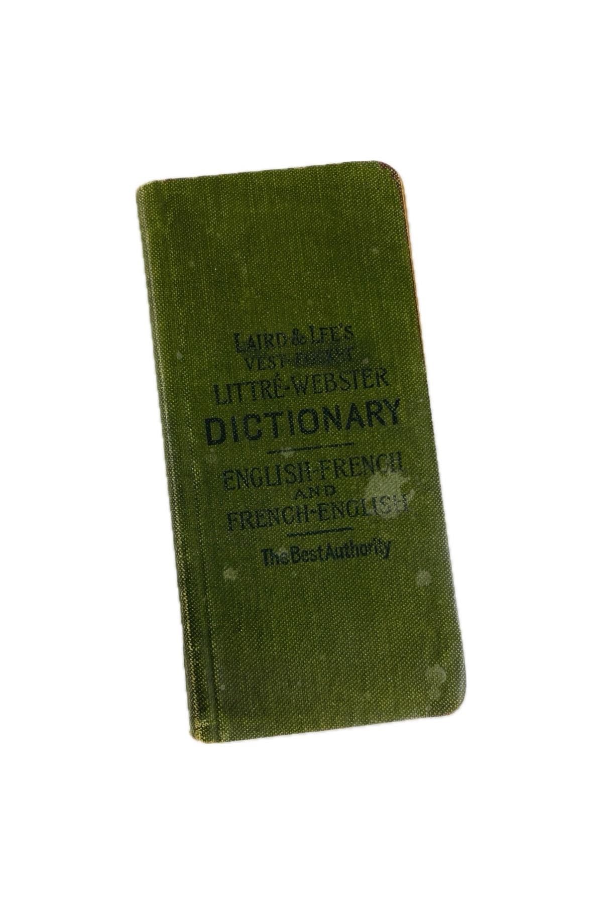 1920 Laird & Lee English French vintage dictionary small miniature antique best pocket book by Max Maury