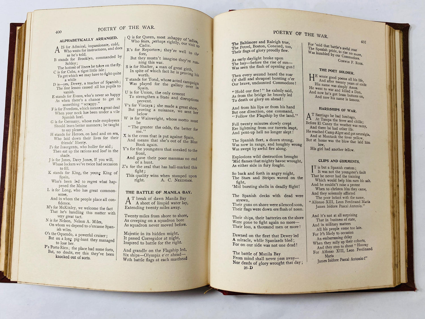 1899 Heroic Deeds of Admiral Dewey Battle in the Philippines Vintage book with gilded red boards antique military history collectible