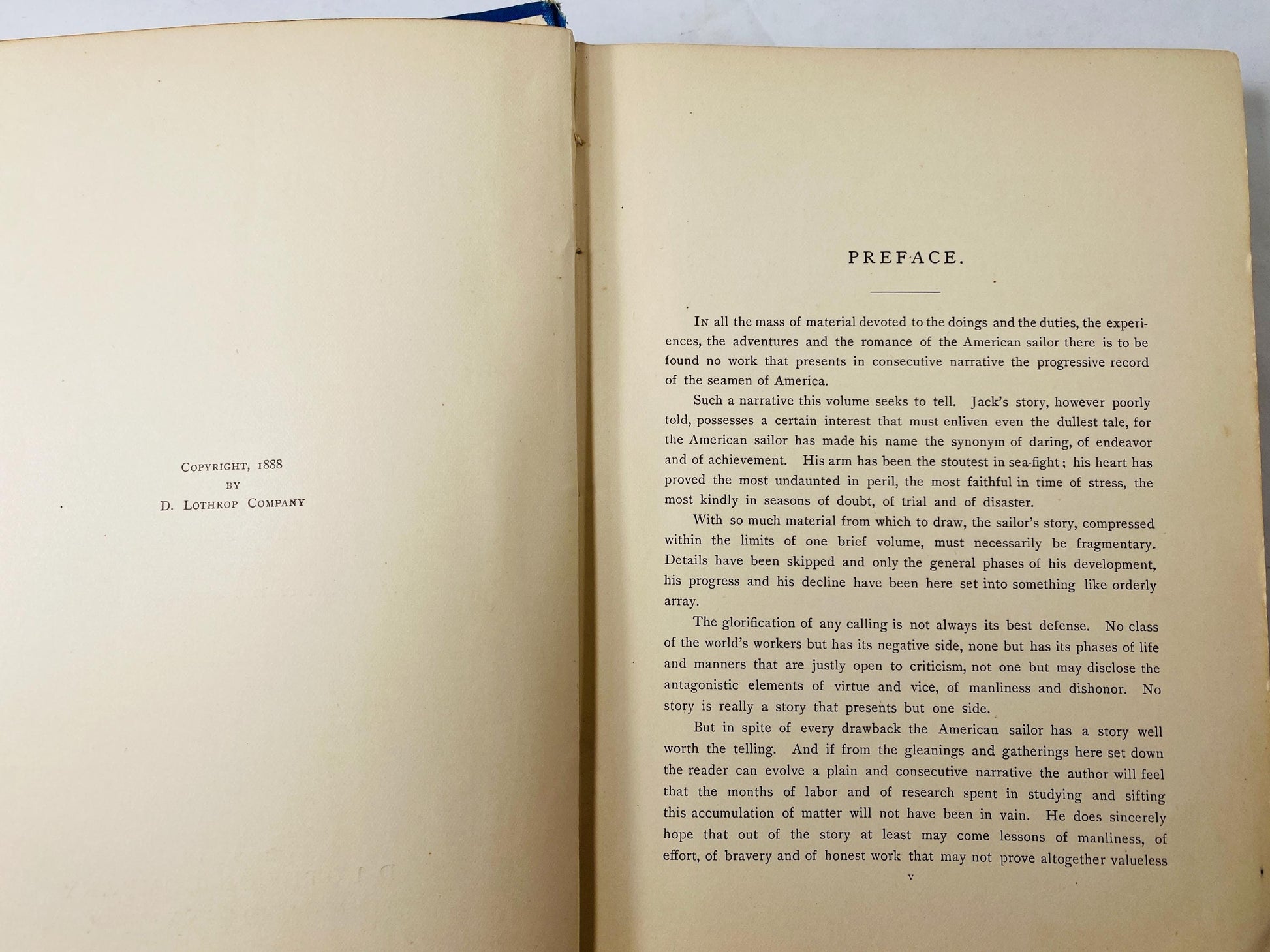 1888 American Sailor Merchant Vessel and Man-of-War from the Discovery of America FIRST EDITION vintage book Naval