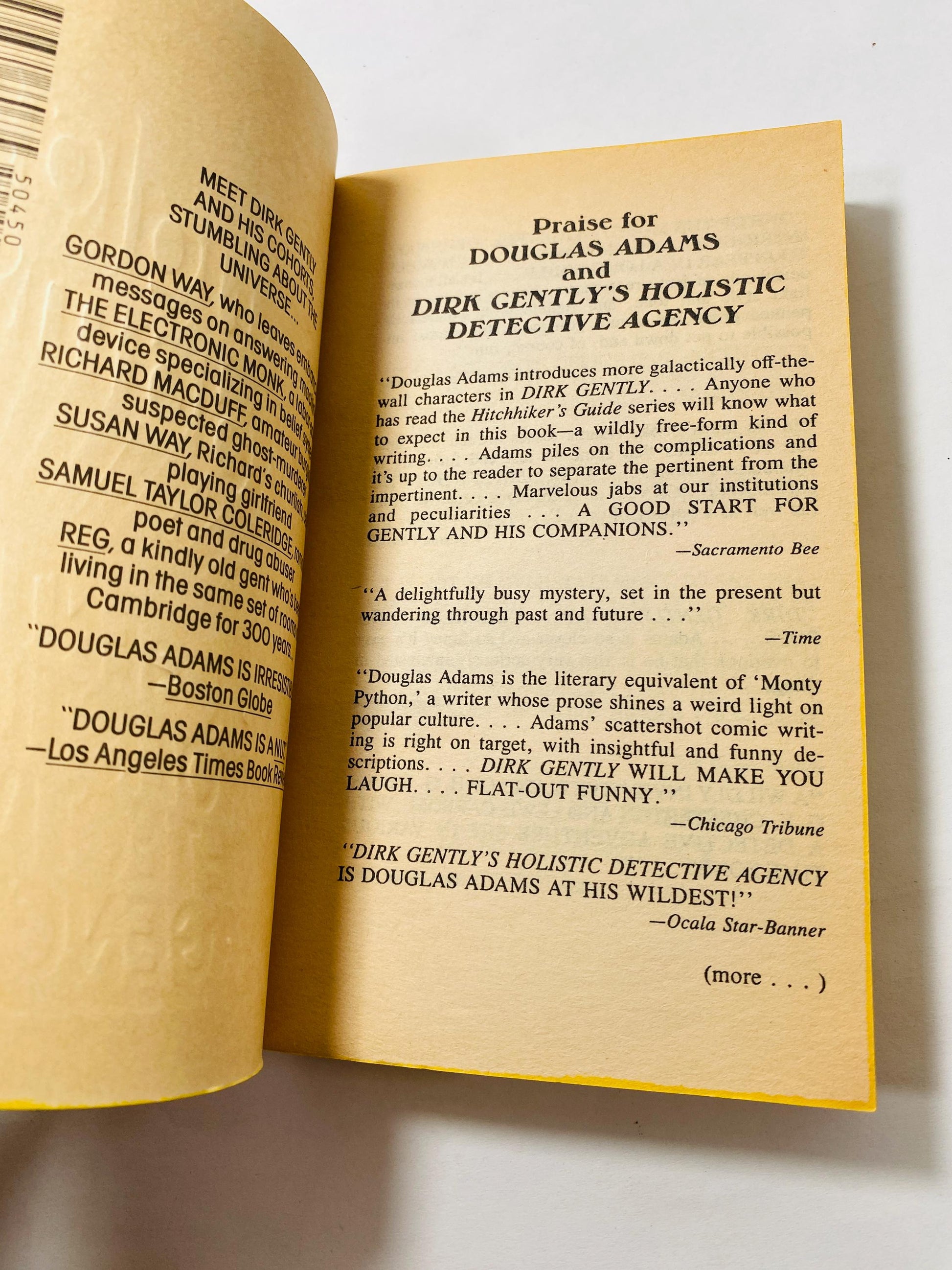 Dirk Gently's Holistic Detective Agency by Douglas Adams vintage book circa 1988 FIRST Pocket Printing Christmas Stocking stuffer gift