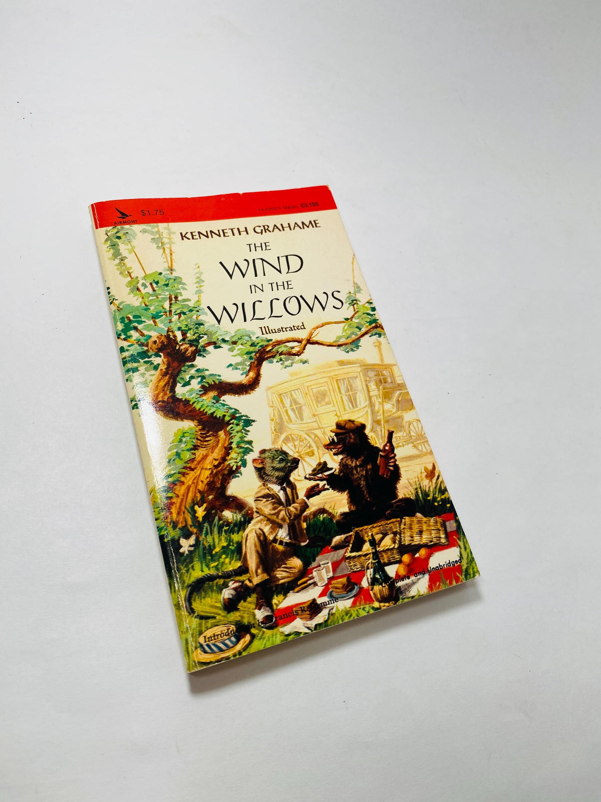 1966 Wind in the Willows Vintage paperback book by Kenneth Grahame illustrated by Ernest H Shepard. Children's bookshelf decor. Airmont