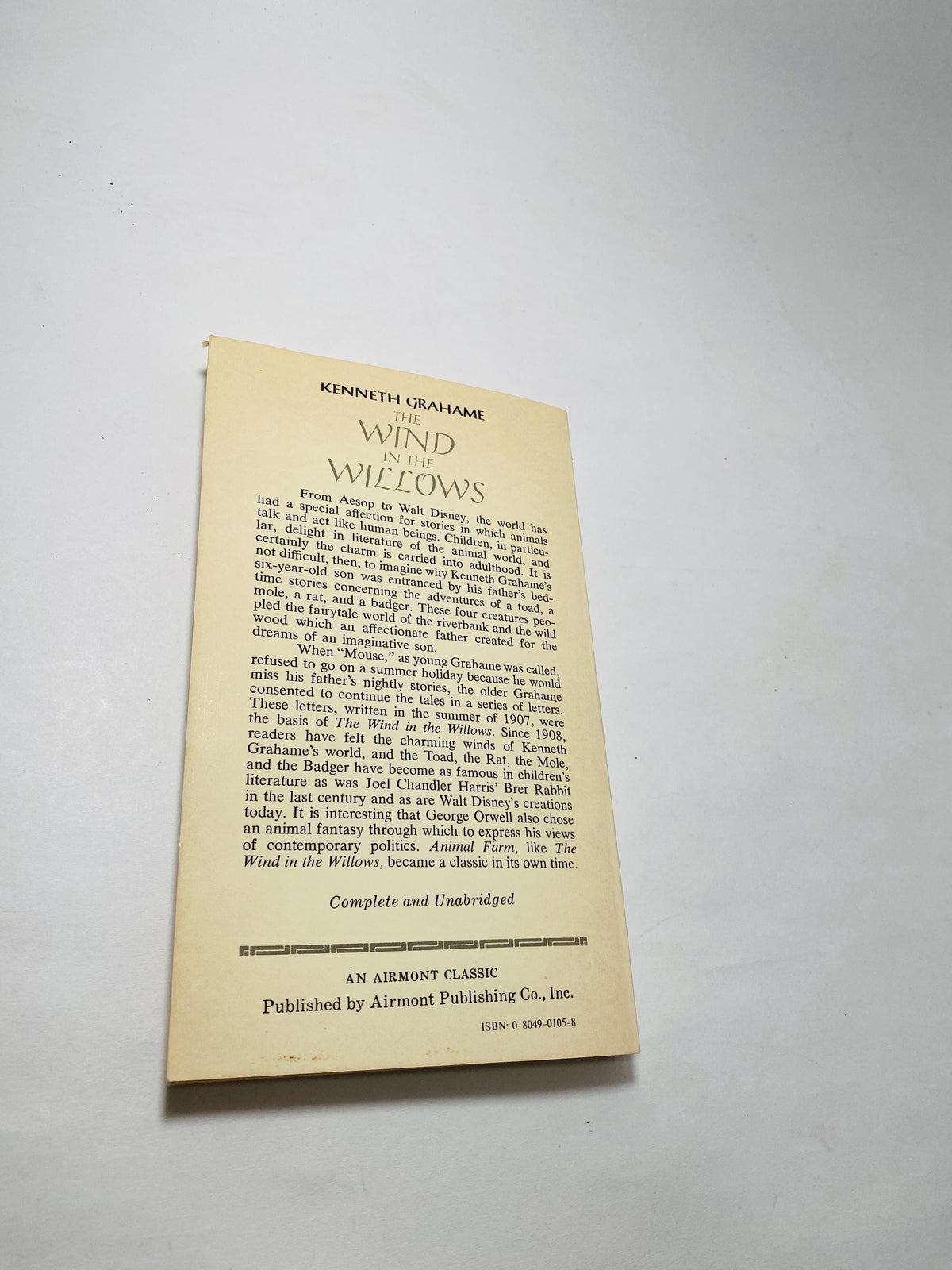 1966 Wind in the Willows Vintage paperback book by Kenneth Grahame illustrated by Ernest H Shepard. Children's bookshelf decor. Airmont