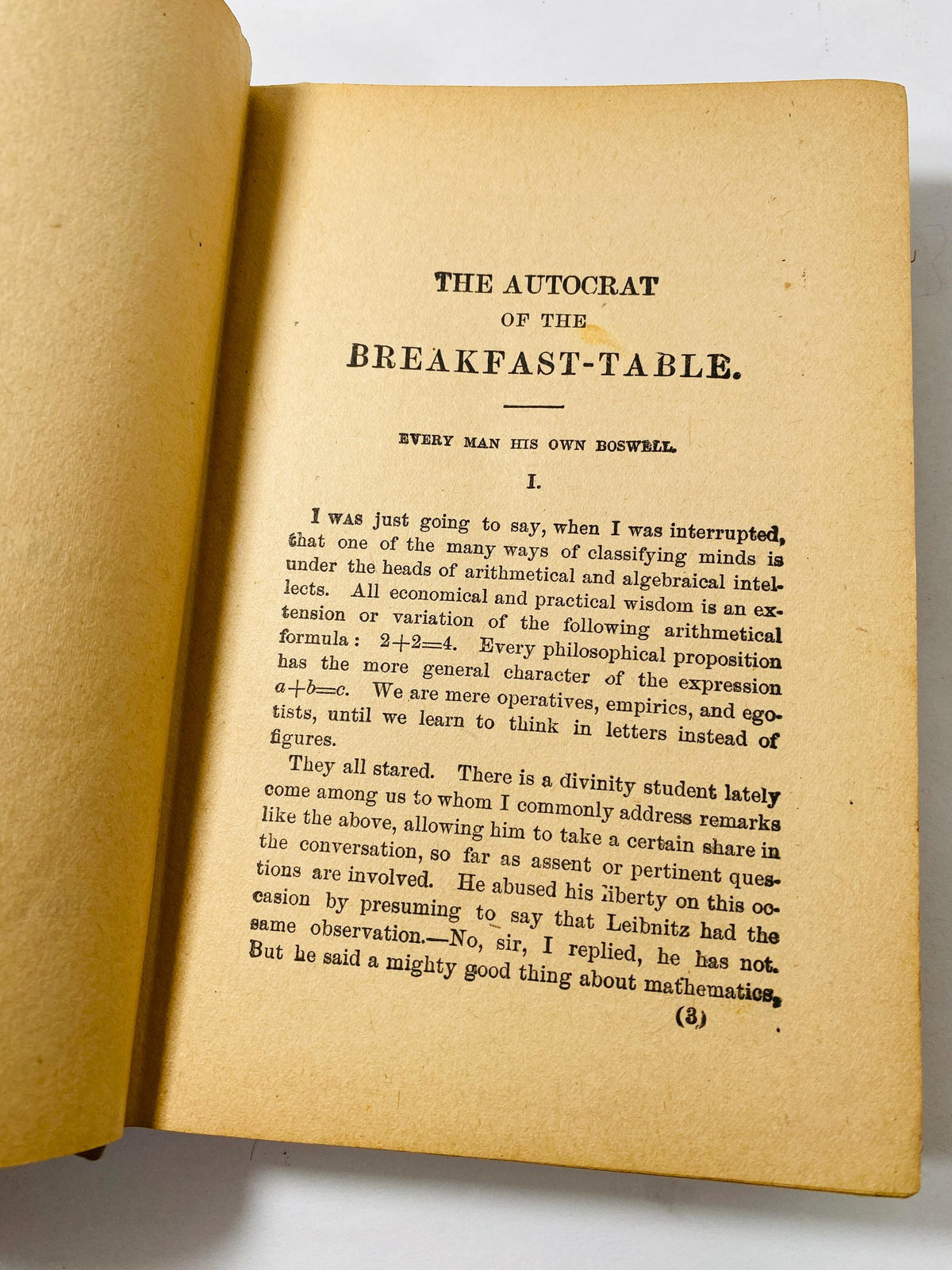 1871 Oliver Wendell Holmes The Autocrat at the Breakfast Table vintage green book about unexpected benefits of old age