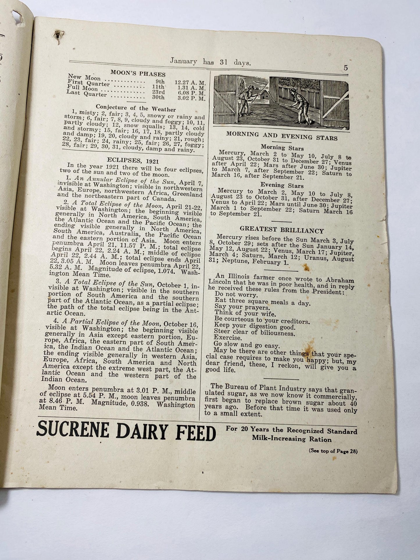 1921 Hagerstown Maryland Washington County Almanac Antique booklet Williamsport includes Women's Suffrage