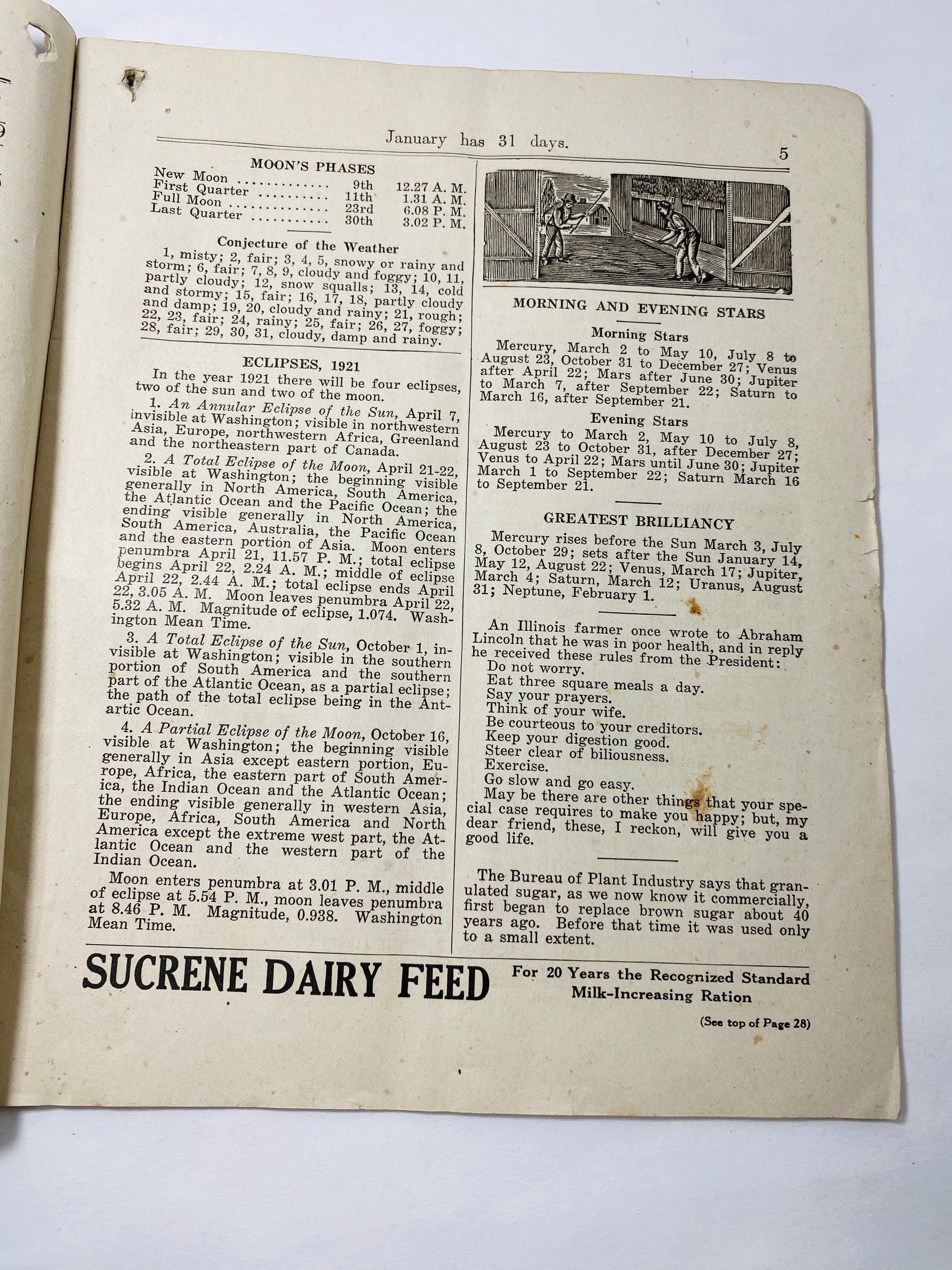 1921 Hagerstown Maryland Washington County Almanac Antique booklet Williamsport includes Women's Suffrage