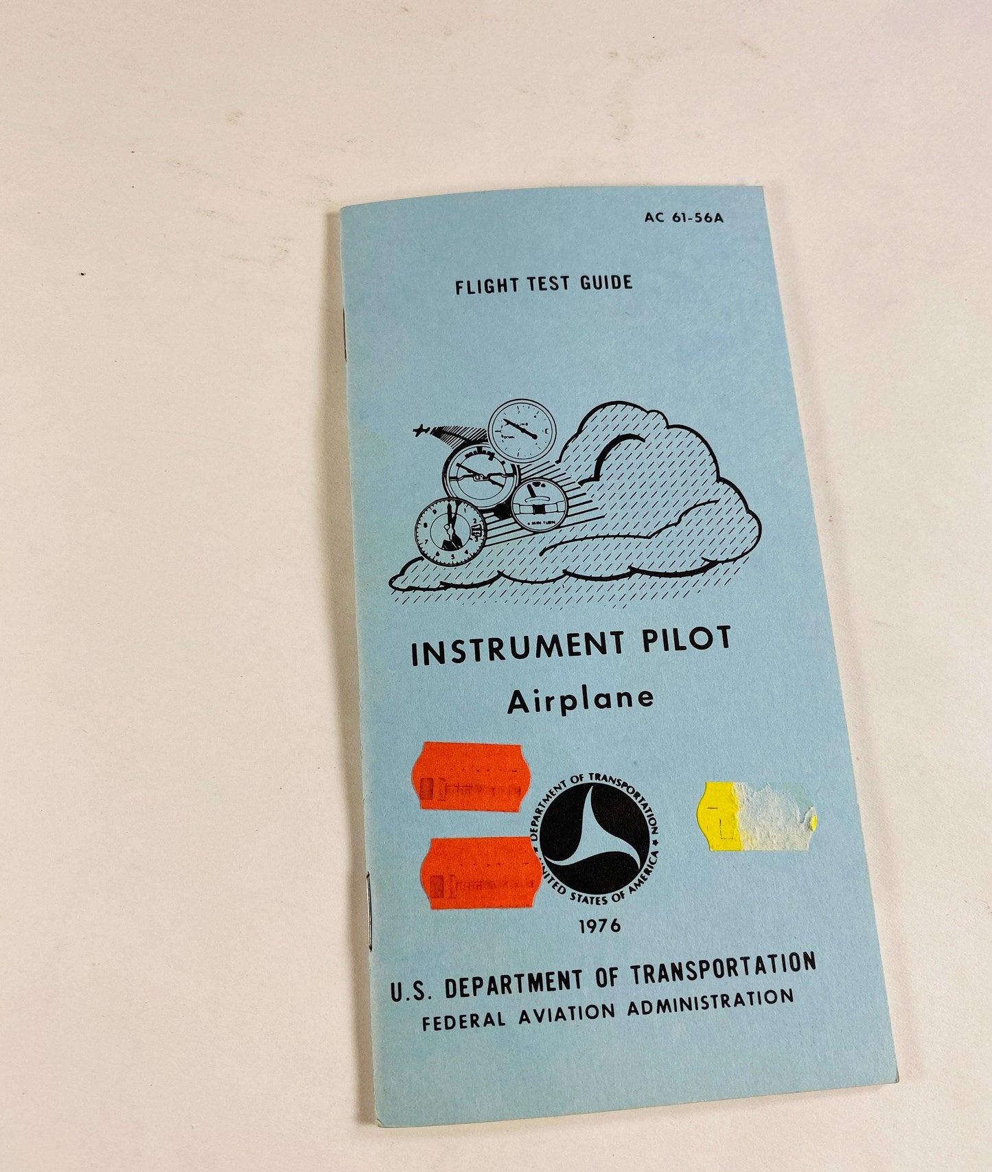 1976 vintage Instrument Pilot Flight Test Guide airline aircraft navigation FAA US Department of Transportation Federal Aviation