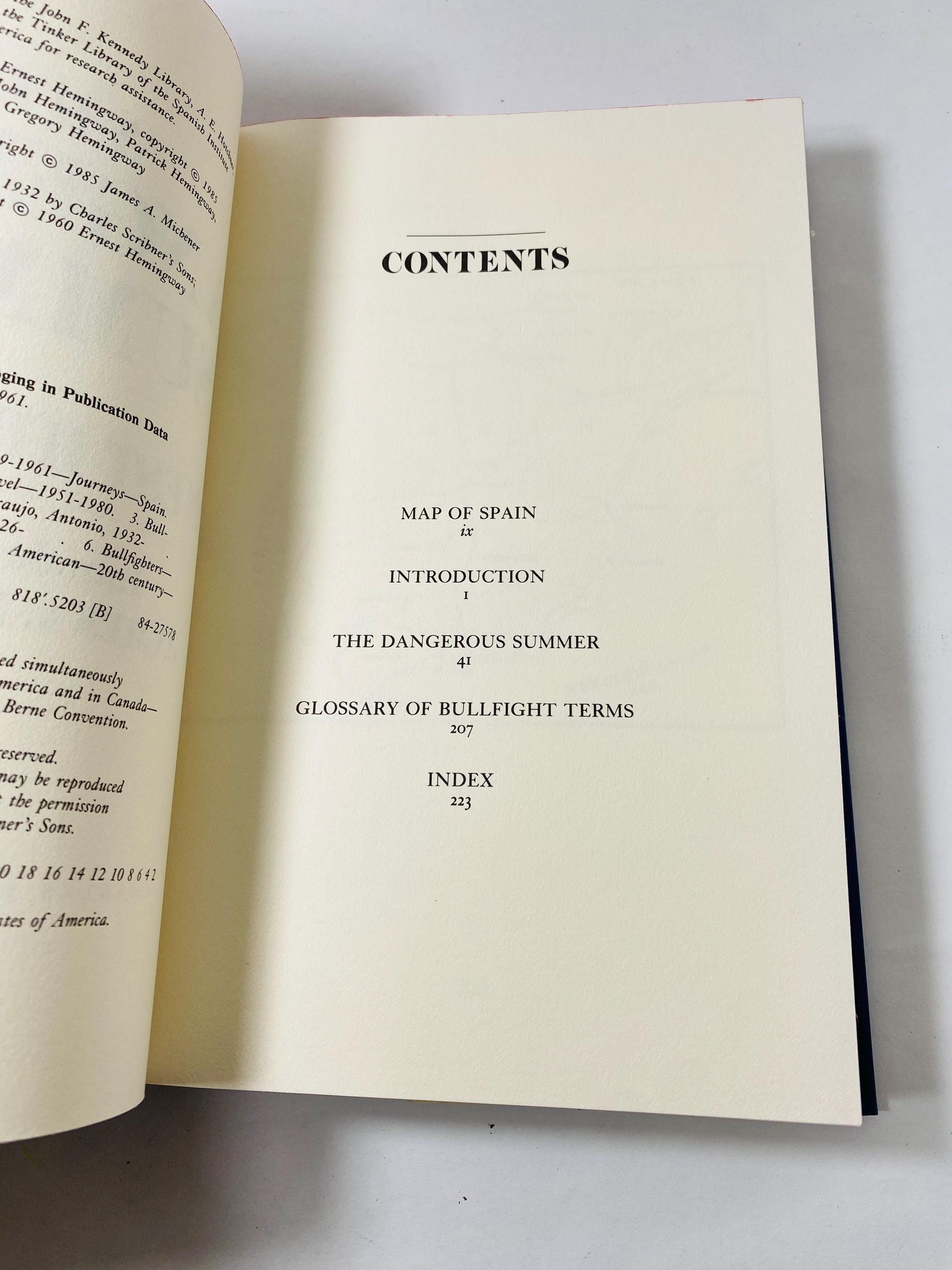 Dangerous Summer by Ernest Hemingway FIRST EDITION vintage book about bullfights by two great rival matadors, Ordonez and Dominguin.