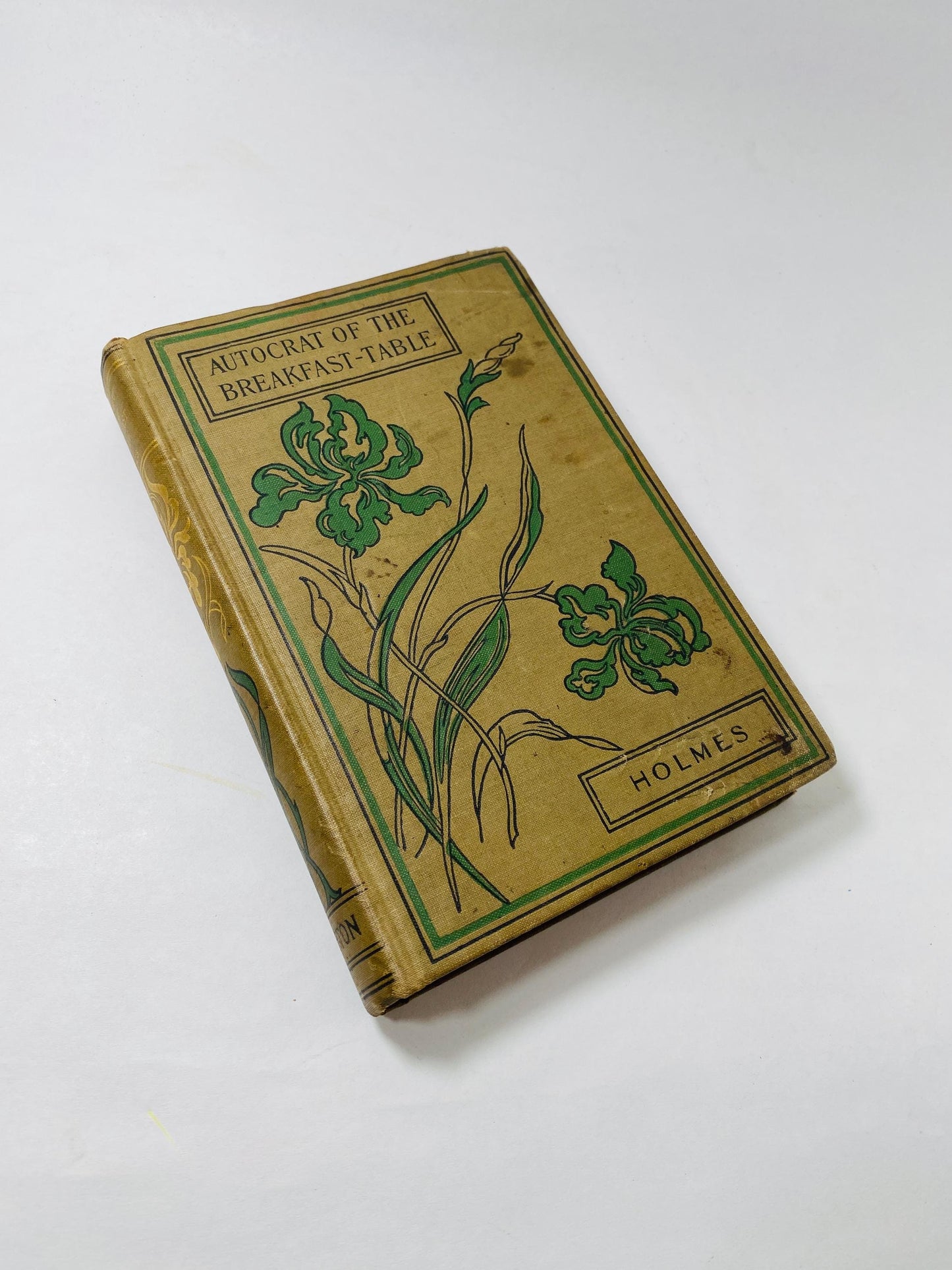 1871 Oliver Wendell Holmes The Autocrat at the Breakfast Table vintage green book about unexpected benefits of old age