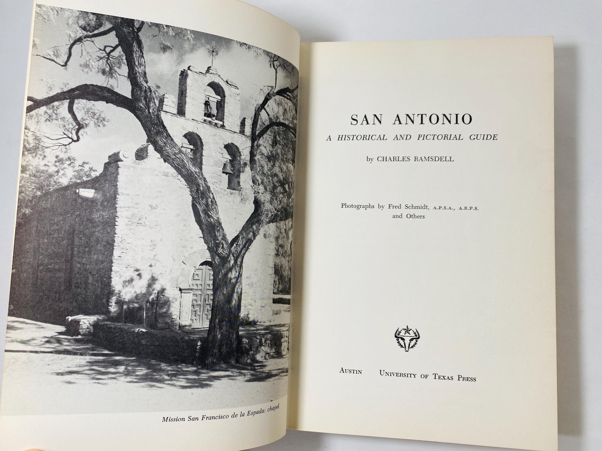 San Antonio EARLY PRINTING vintage book by Charles Ramsdell circa 1959 Texas Historical And Pictorial Guide coffee table decor