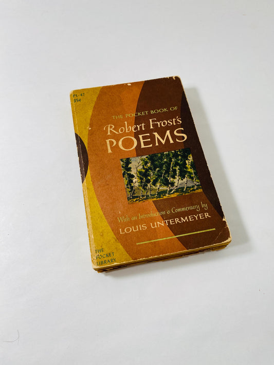 1959 Robert Frost Book of Poems Vintage paperback book circa 1959. Intro by Louis Untermeyer. American poetry. Rural Life. Pulitzer Prize.