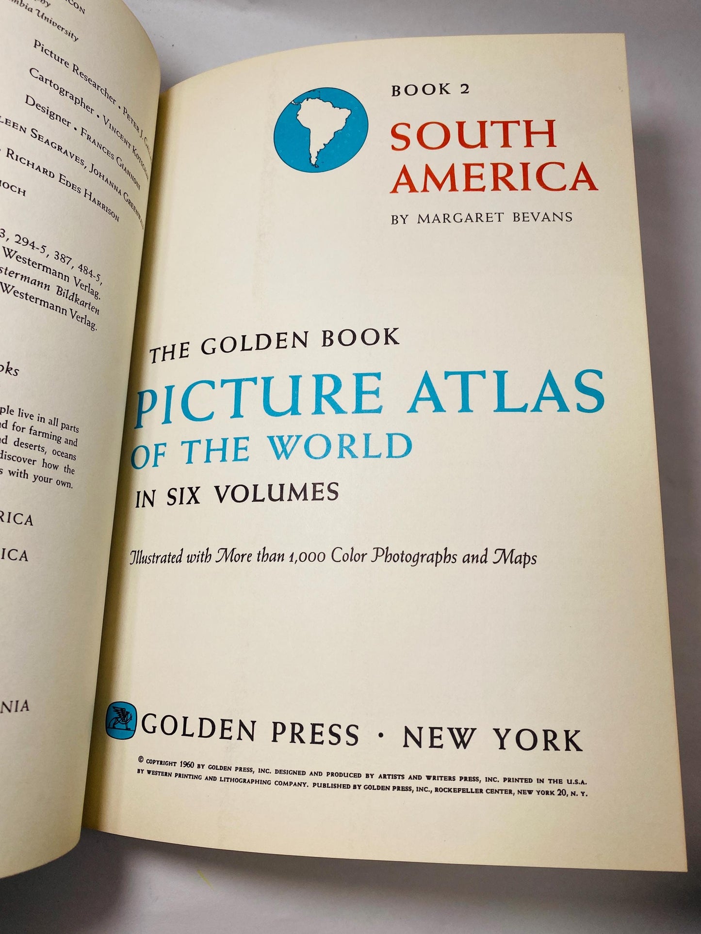 1960 Golden Book Picture Atlas vintage children’s continents USSR Australia Africa Asia South America World Geography Book lot