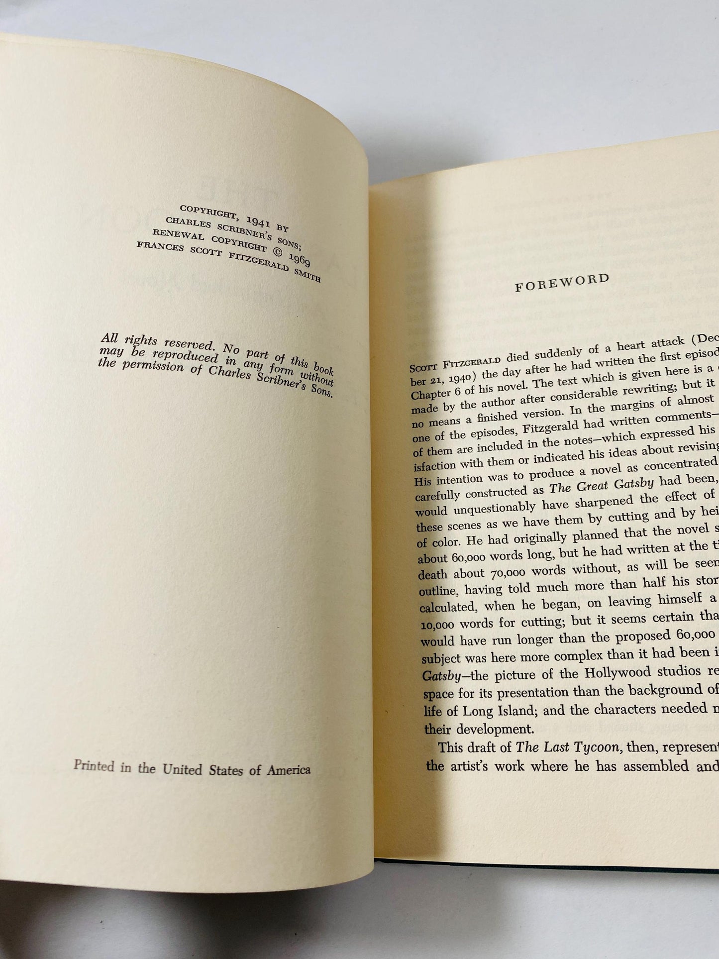 F Scott Fitzgerald The Last Tycoon An Unfinished Novel circa 1969 Vintage Romance book involving professional killers.