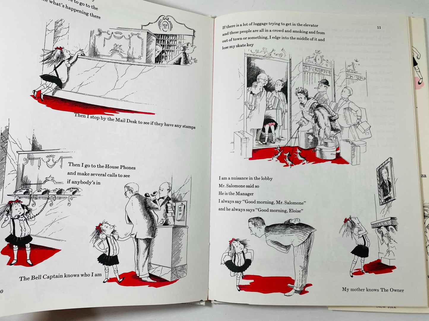 Eloise by Kay Thompson Vintage children's book circa 1983 Beautifully illustrated by Hilary Knight. Pink kids nursery decor.