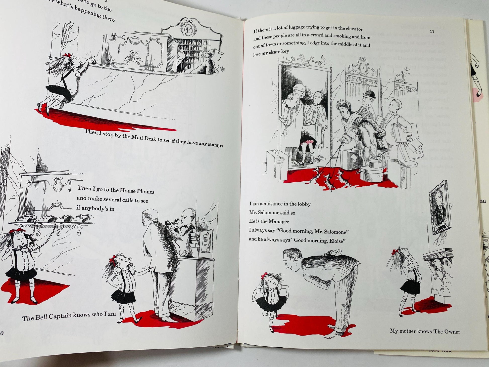 Eloise by Kay Thompson Vintage children's book circa 1983 Beautifully illustrated by Hilary Knight. Pink kids nursery decor.