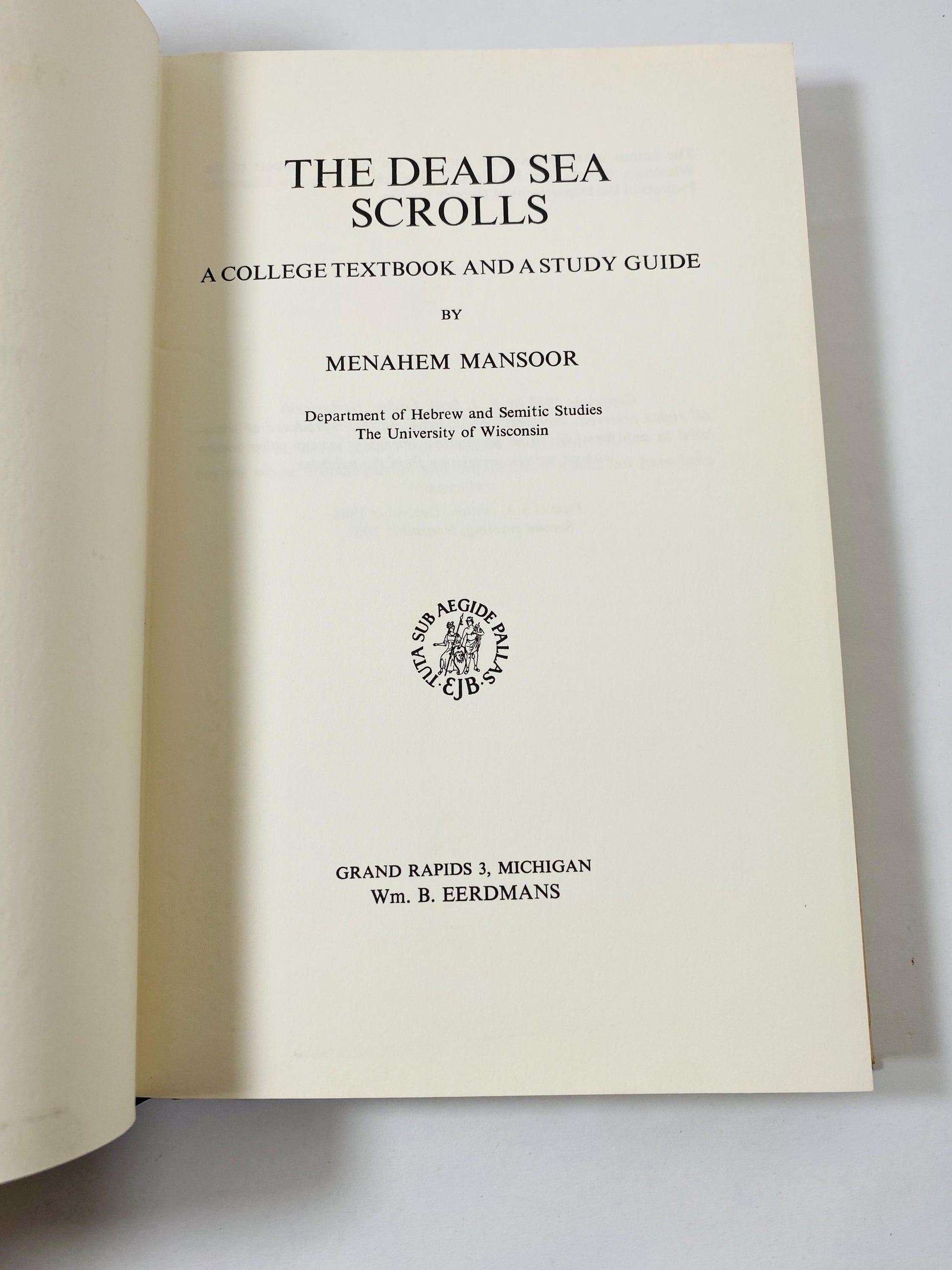 Dead Sea Scrolls vintage book by Menaheim Mansoor circa 1967 amazing secrets behind these Judean desert 2000-year-old texts