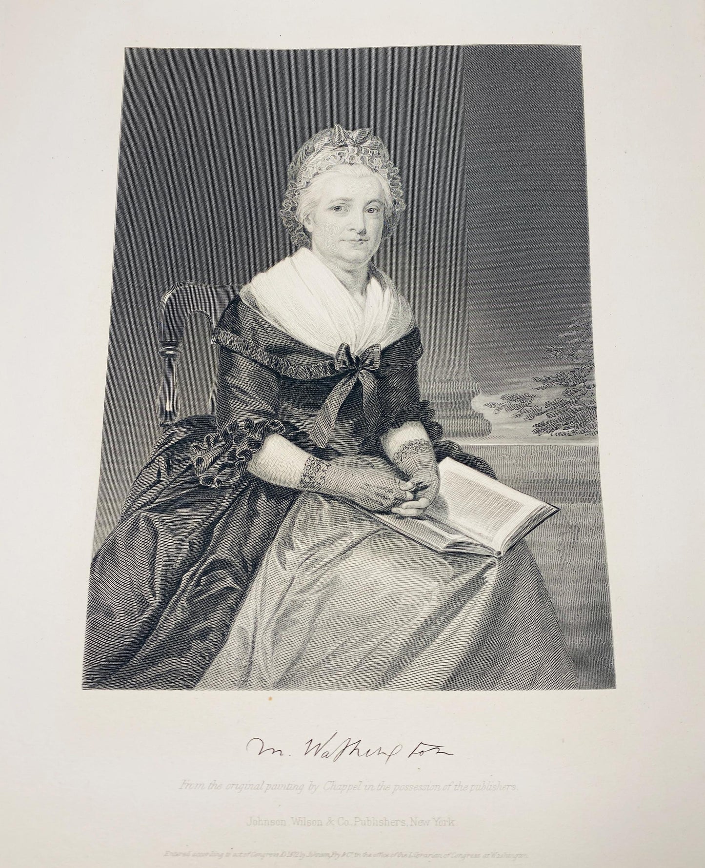 Martha Washington vintage portrait Johnson & Wilson of New York circa 1899 wall decor George President wife