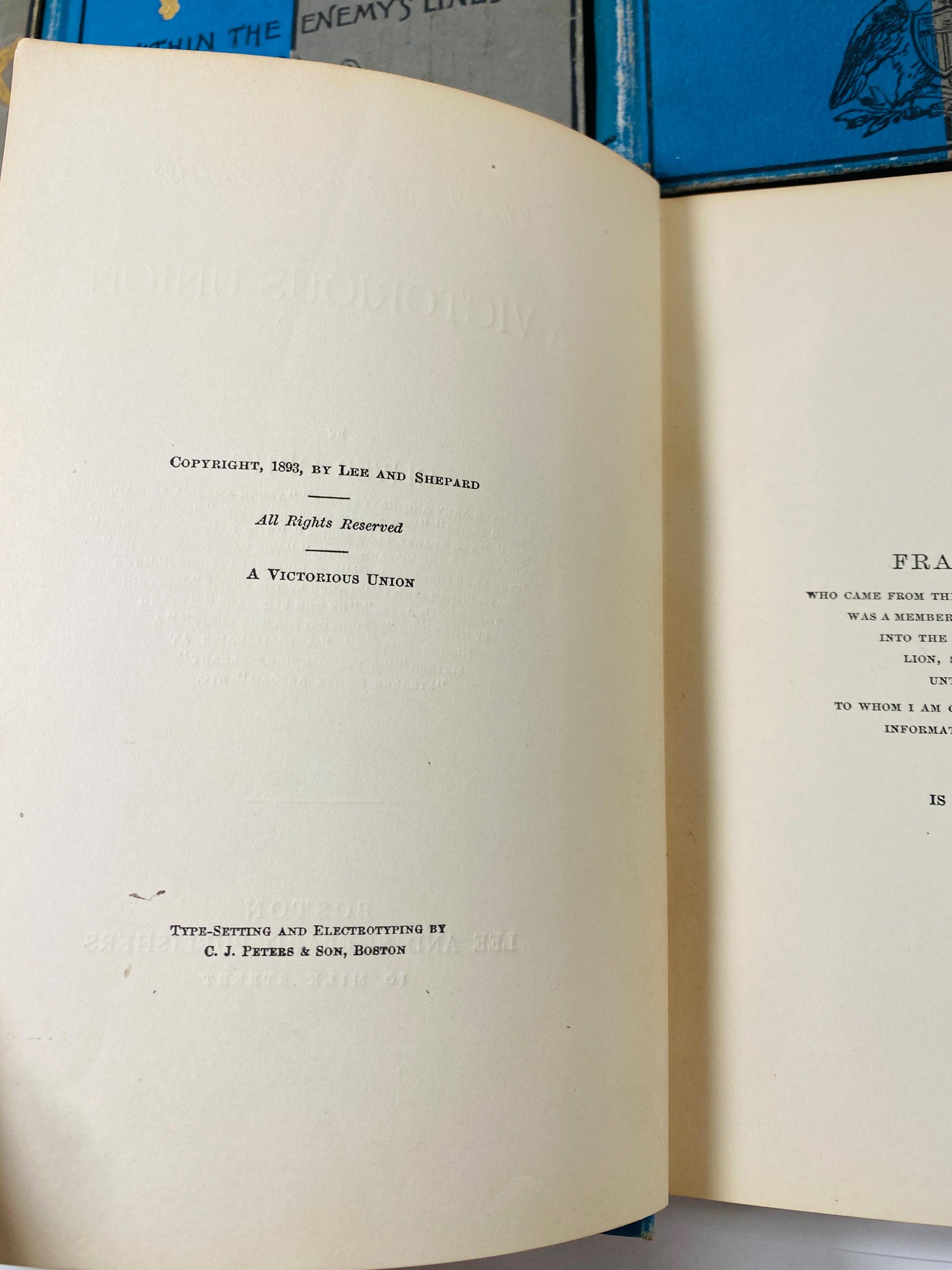 1893 Blue and Gray vintage book set set during the Civil War Stories related to life in the Navy which maintained the integrity of the Union