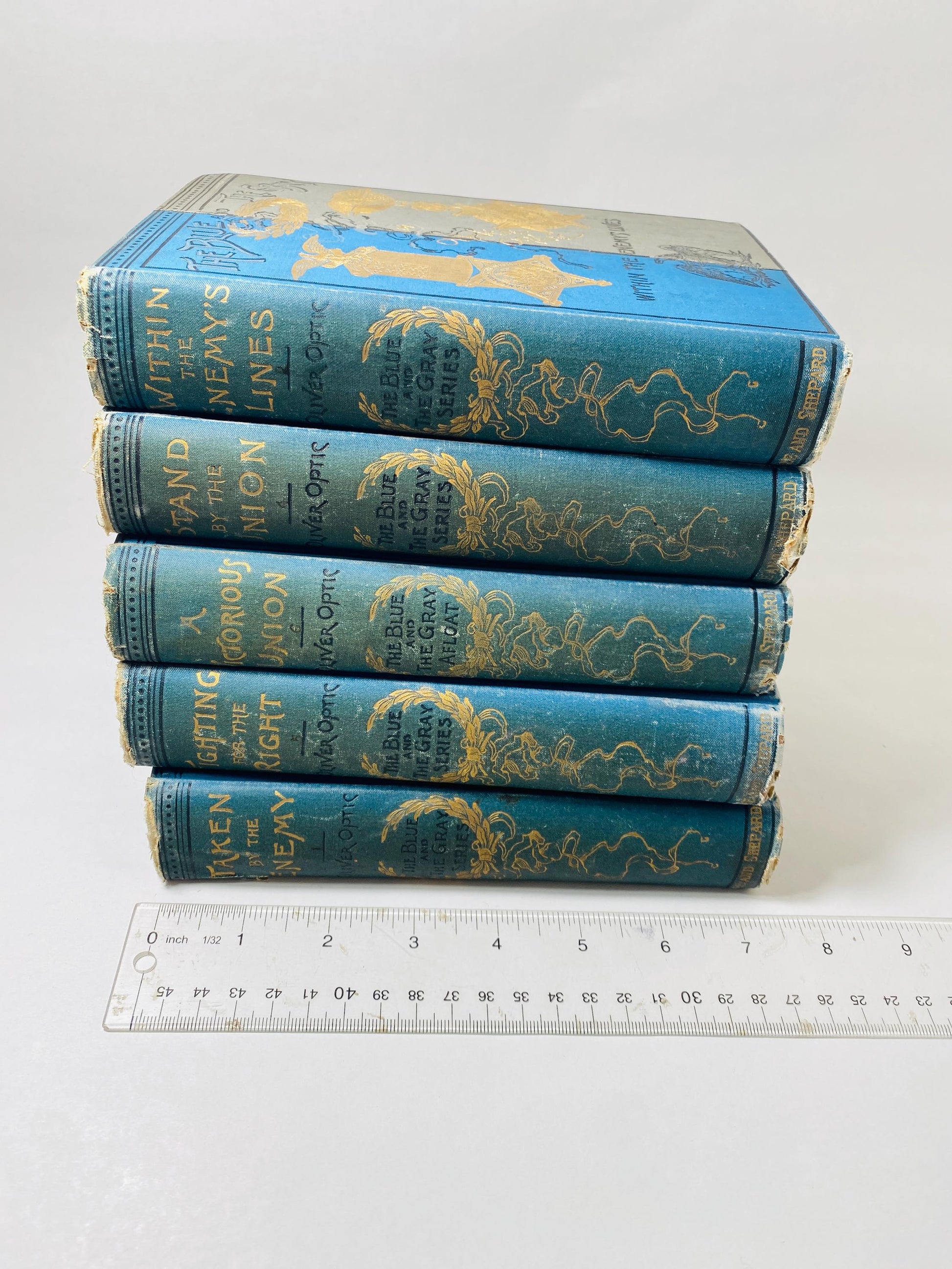 1893 Blue and Gray vintage book set set during the Civil War Stories related to life in the Navy which maintained the integrity of the Union