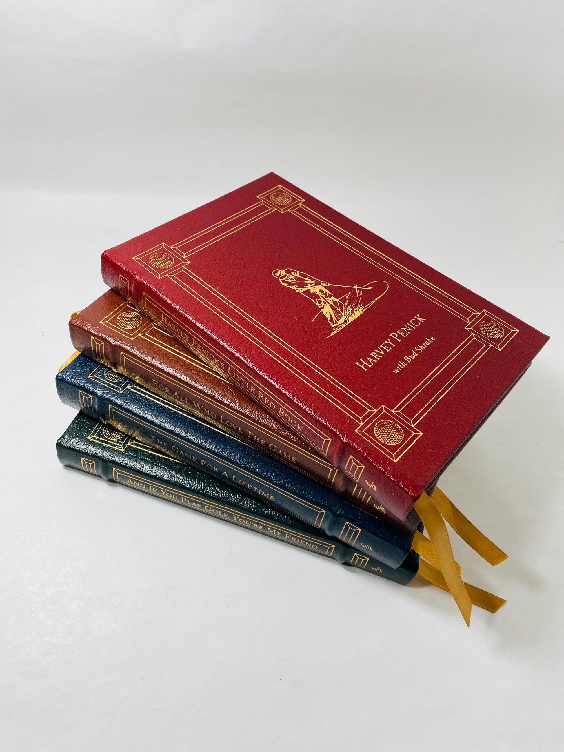 Harvey Penick Little Red Book, And if You Play Golf, Game for a Lifetime Who Love the Game Easton Press leather vintage book Set