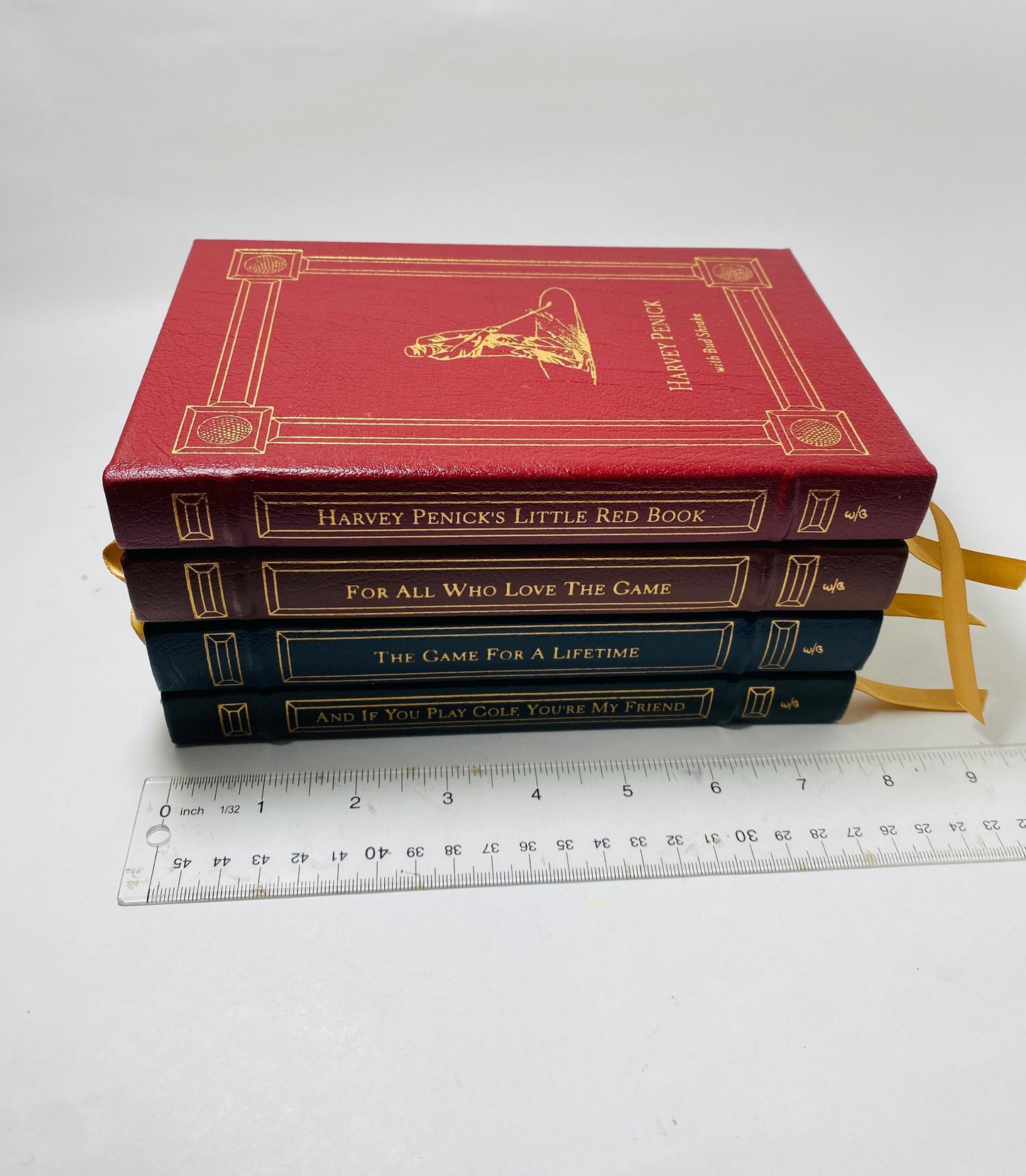 Harvey Penick Little Red Book, And if You Play Golf, Game for a Lifetime Who Love the Game Easton Press leather vintage book Set