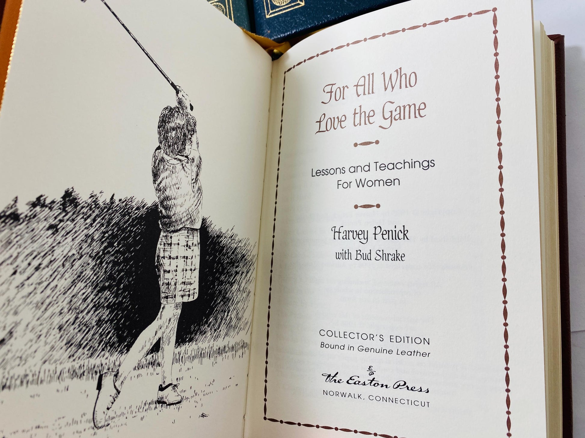 Harvey Penick Little Red Book, And if You Play Golf, Game for a Lifetime Who Love the Game Easton Press leather vintage book Set