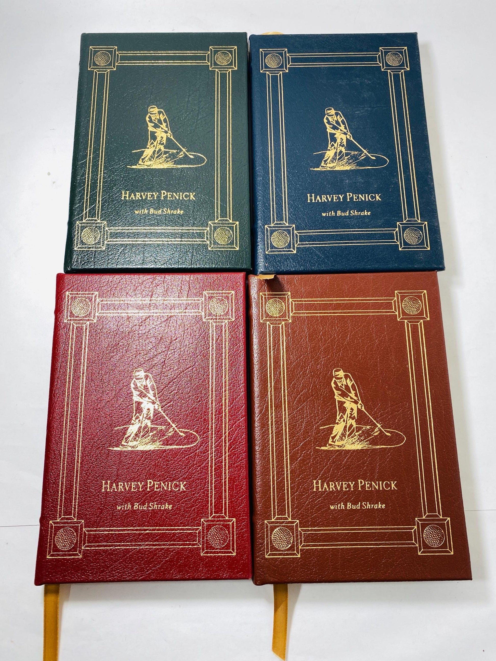 Harvey Penick Little Red Book, And if You Play Golf, Game for a Lifetime Who Love the Game Easton Press leather vintage book Set