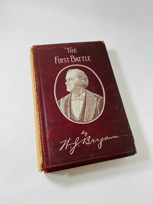 1896 William Jennings Bryan antique book Story of the Presidential Campaign with McKinley Engraved Illustration history politics collectible