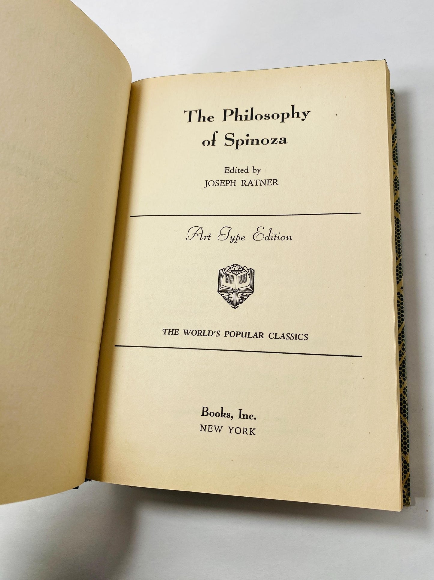 Metaphysics & writings of Spinoza vintage book circa 1930 Portuguese-Jewish philosopher epistemology, political philosophy, ethics, science