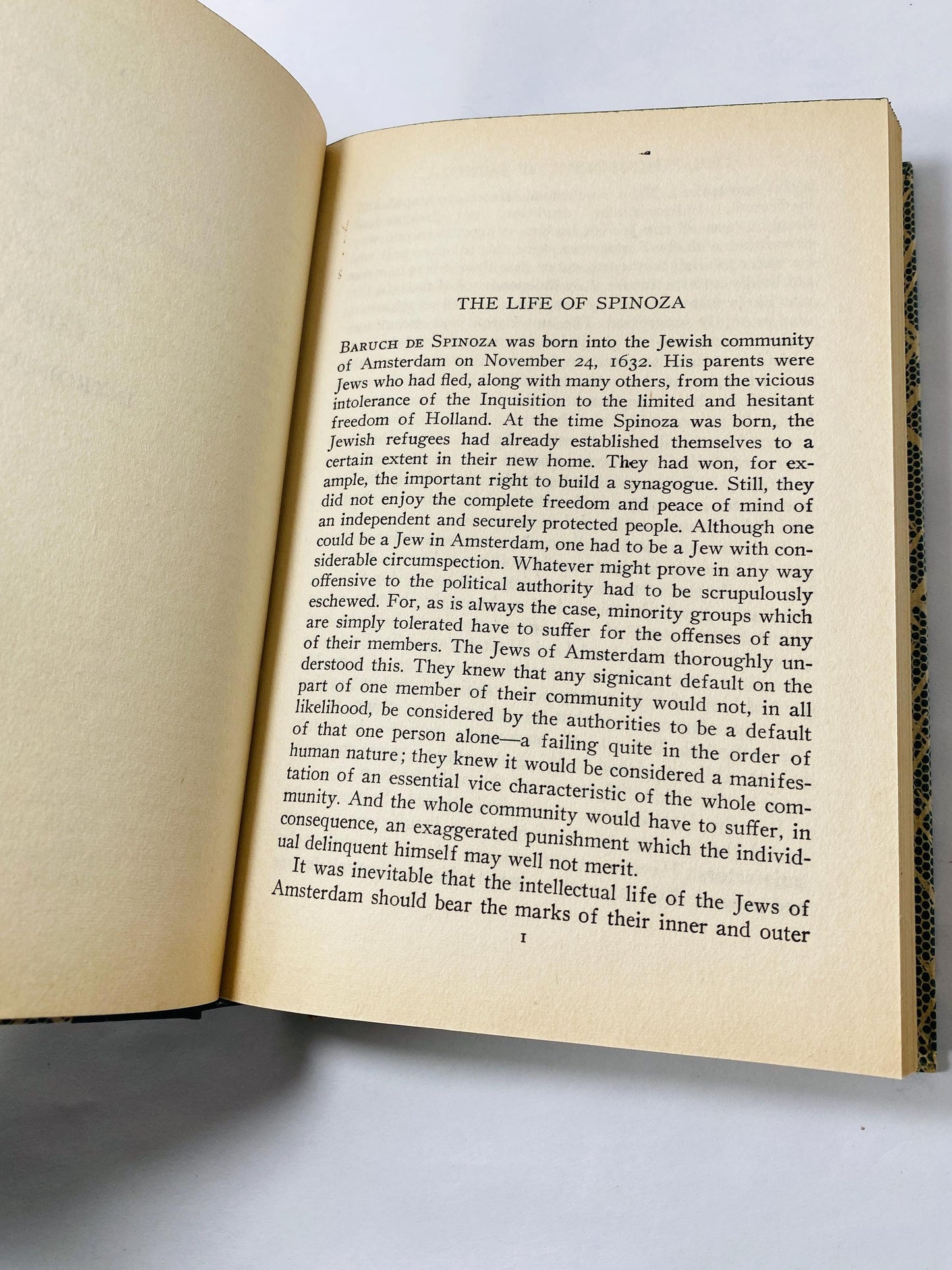 Metaphysics & writings of Spinoza vintage book circa 1930 Portuguese-Jewish philosopher epistemology, political philosophy, ethics, science