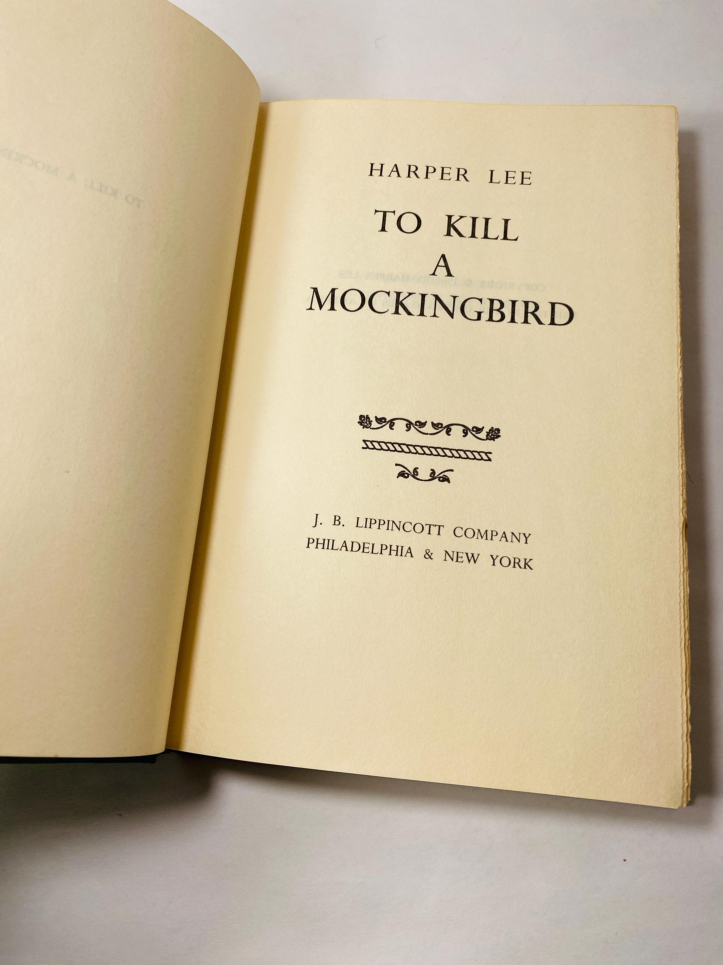 To Kill a Mockingbird circa 1960 vintage book by Harper Lee EARLY PRINTING Lippincott Collector Gift