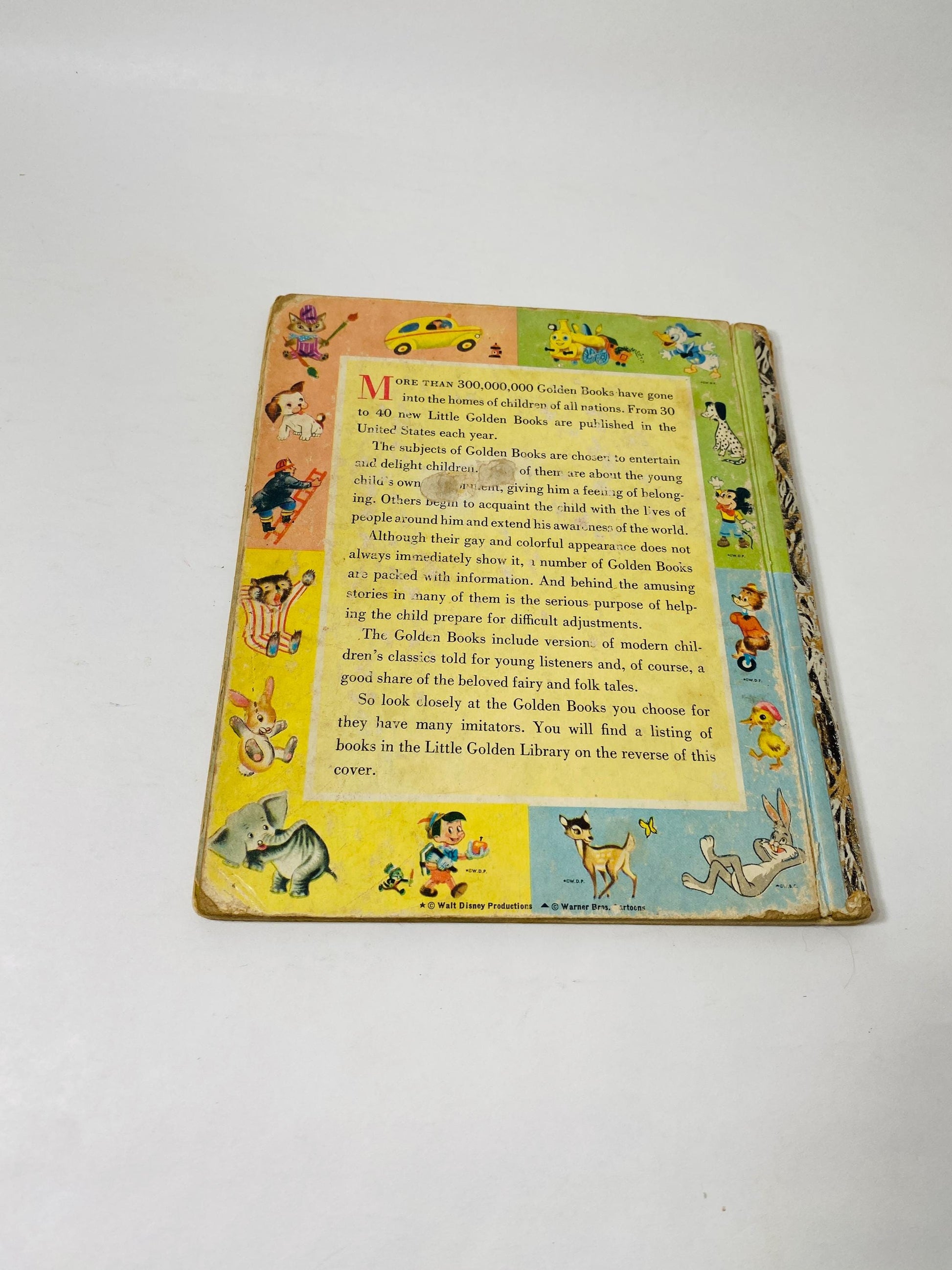 1953 Bugs Bunny Easter Party Vintage Little Golden Book with Elmer Fudd, Porky Pig, Daffy Duck, Petunia Pig Looney Tunes POOR Condition